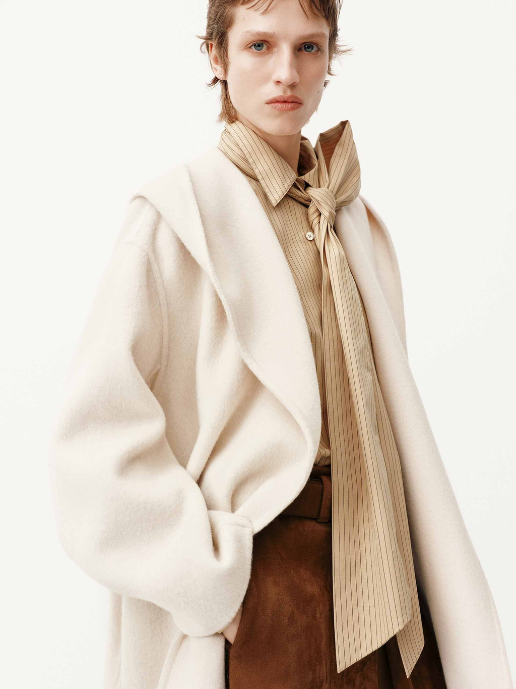 Belted Wool Blend Coat
