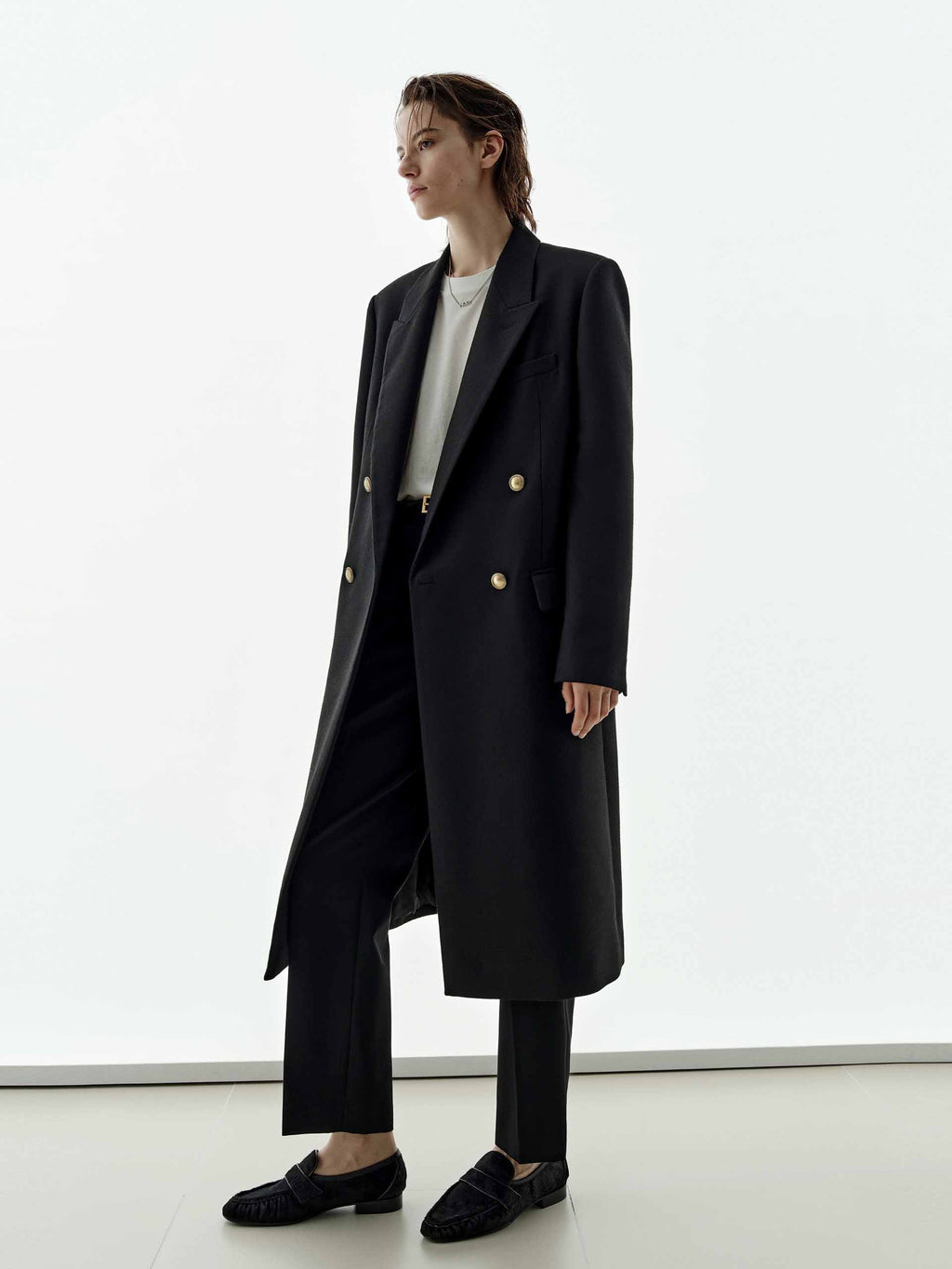 Longline Metal Button Coat