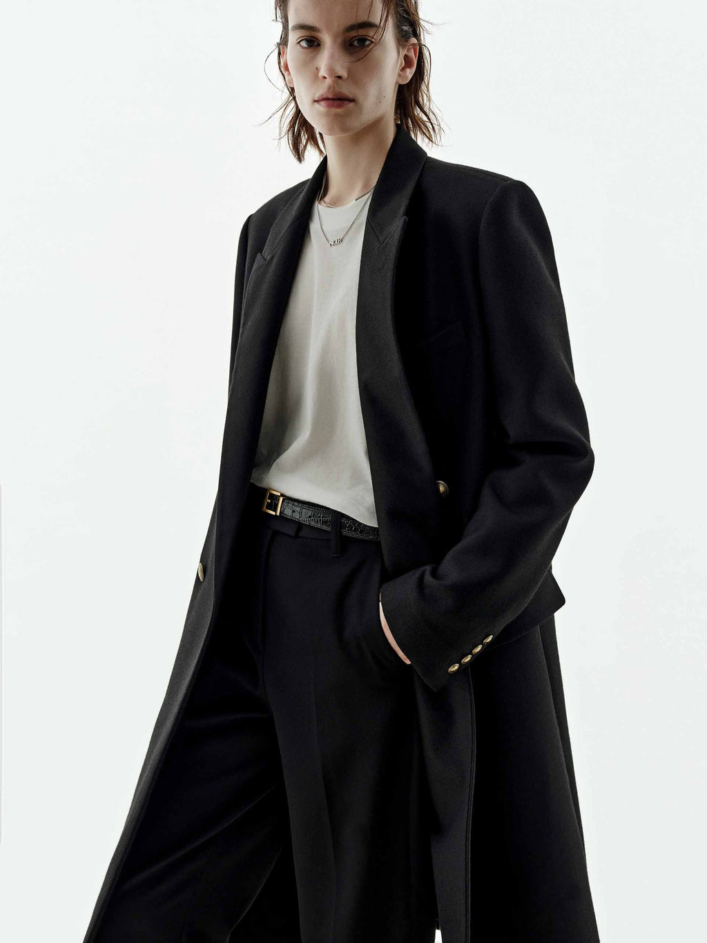 Longline Metal Button Coat