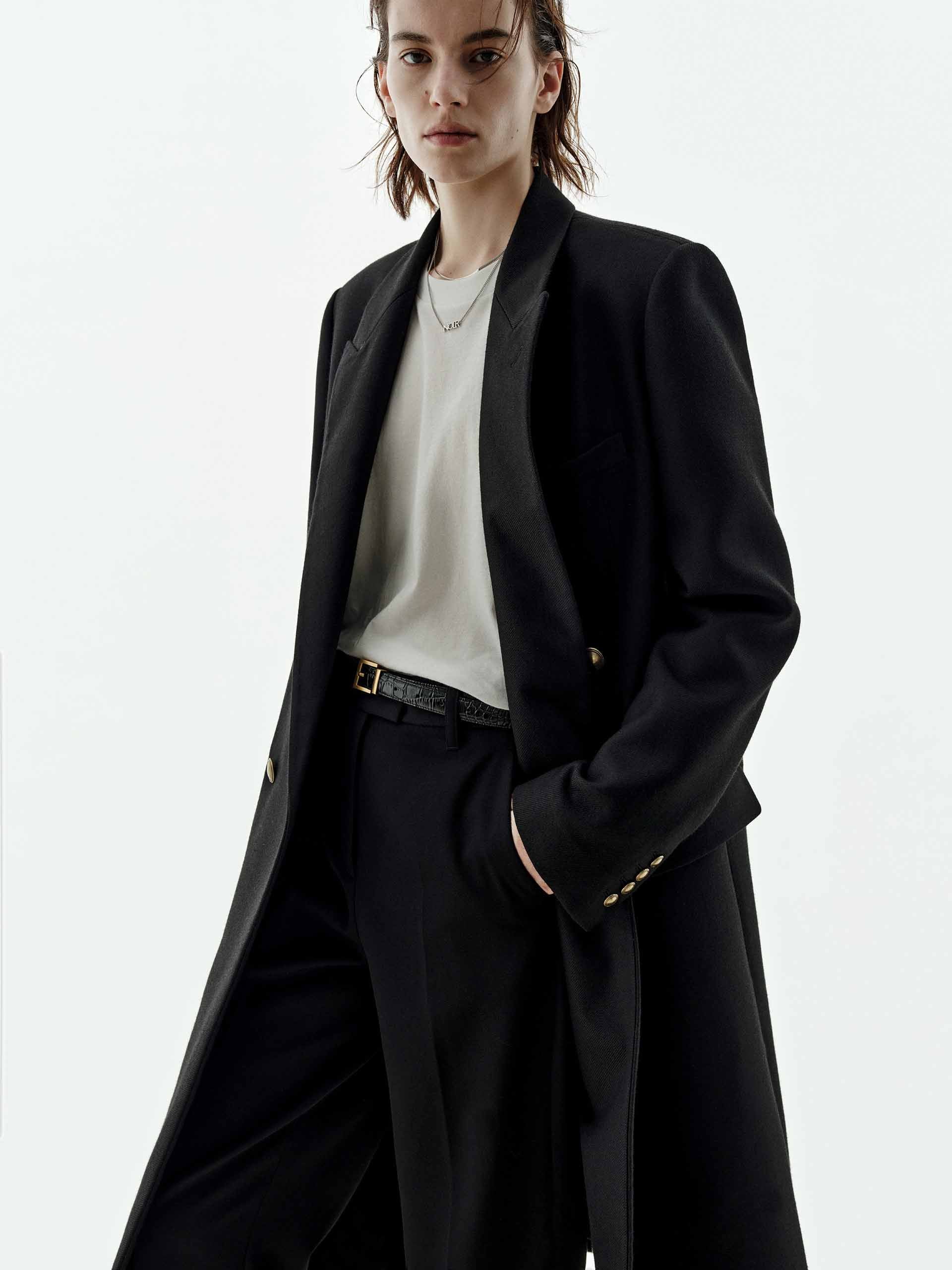 Longline Metal Button Coat