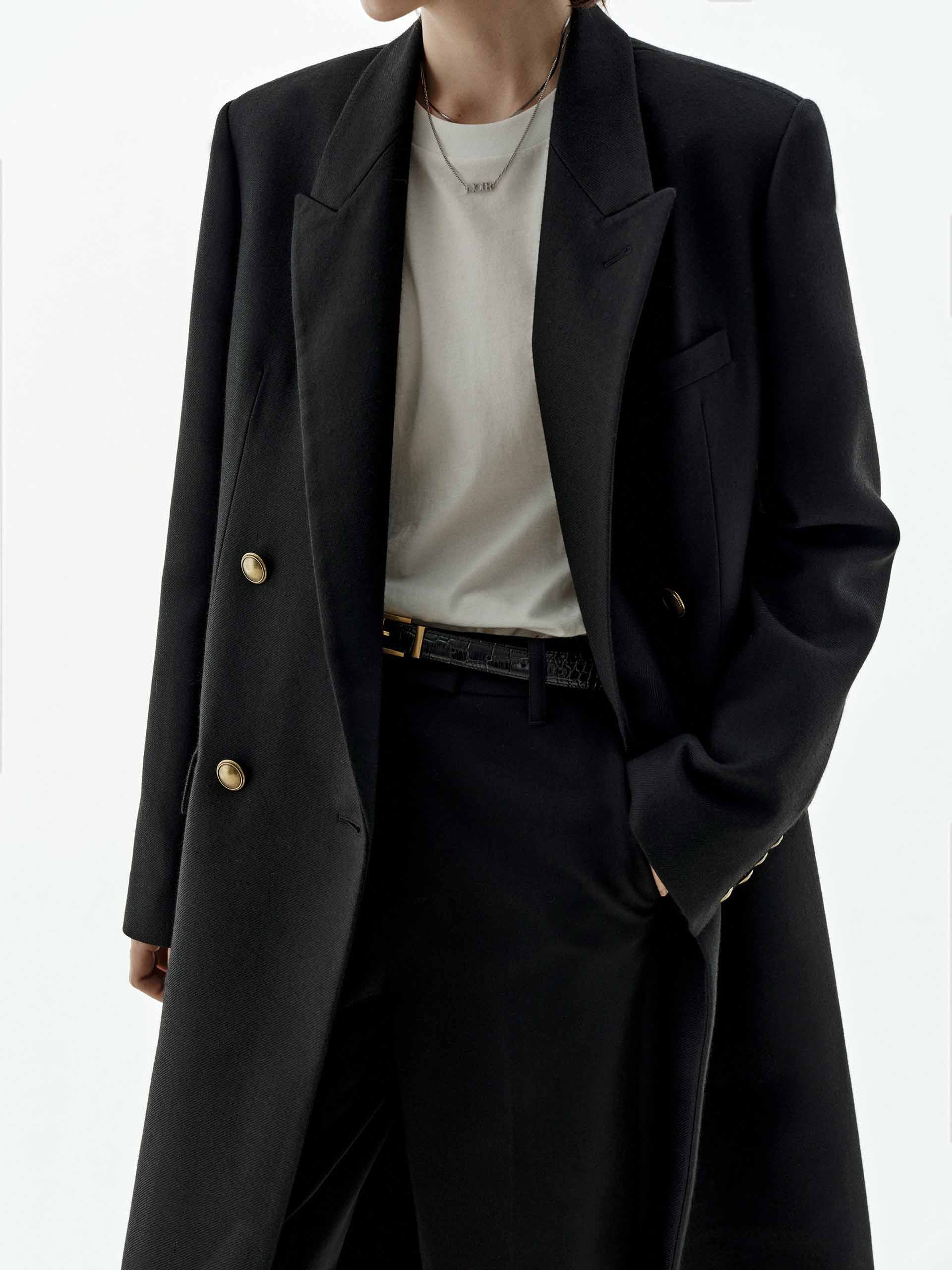 Longline Metal Button Coat