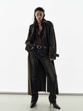 Longline Wool Blend Belted Coat