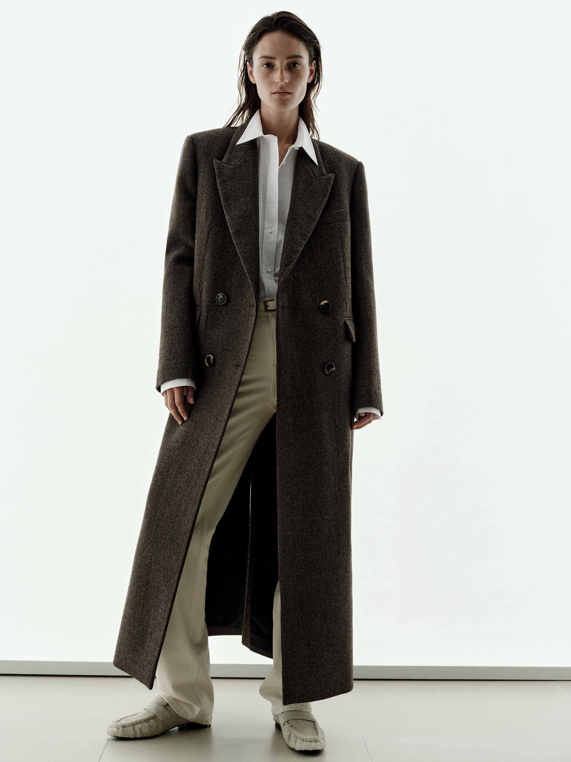 Long Wool Blazer Coat