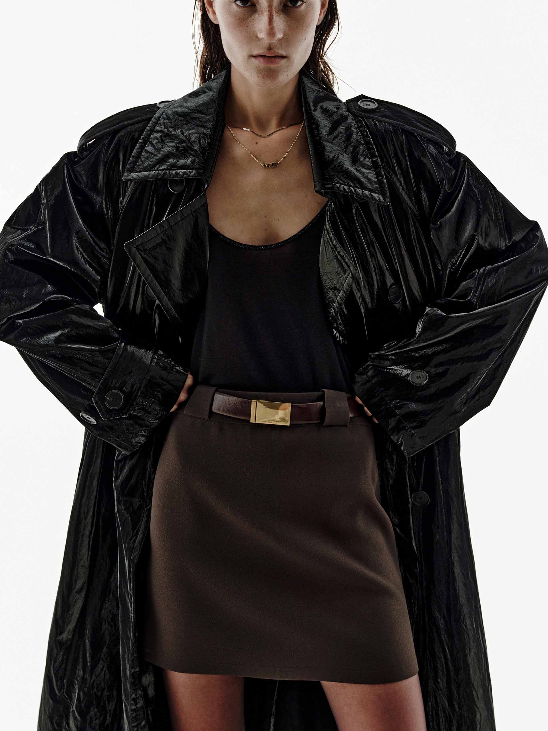 Long PU Leather Overcoat