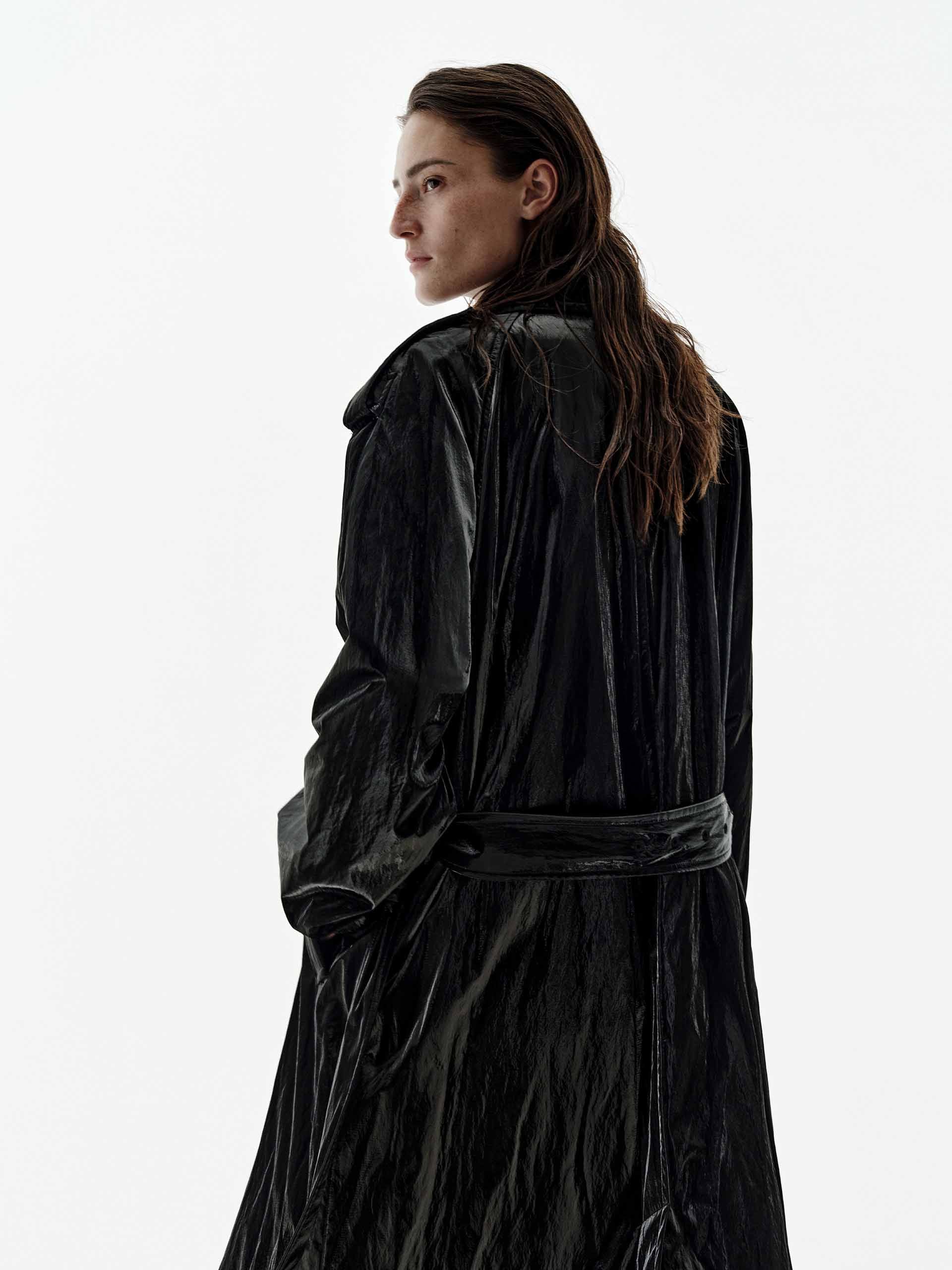 Long PU Leather Overcoat