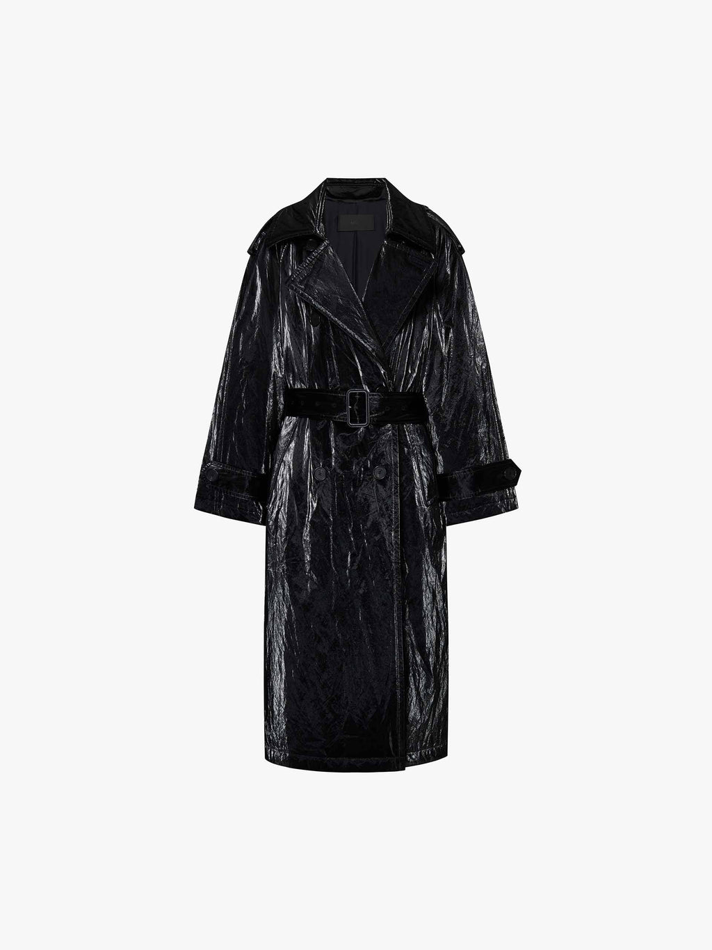 Long PU Leather Overcoat