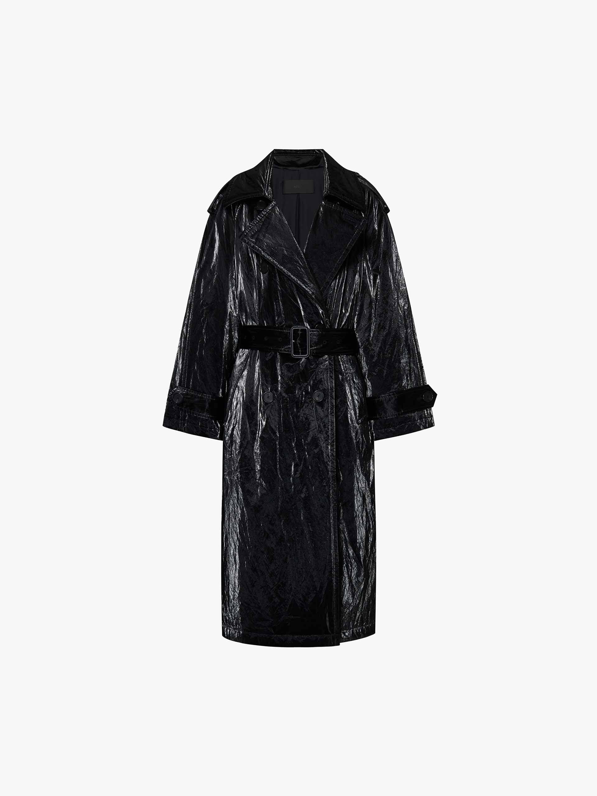 Long PU Leather Overcoat