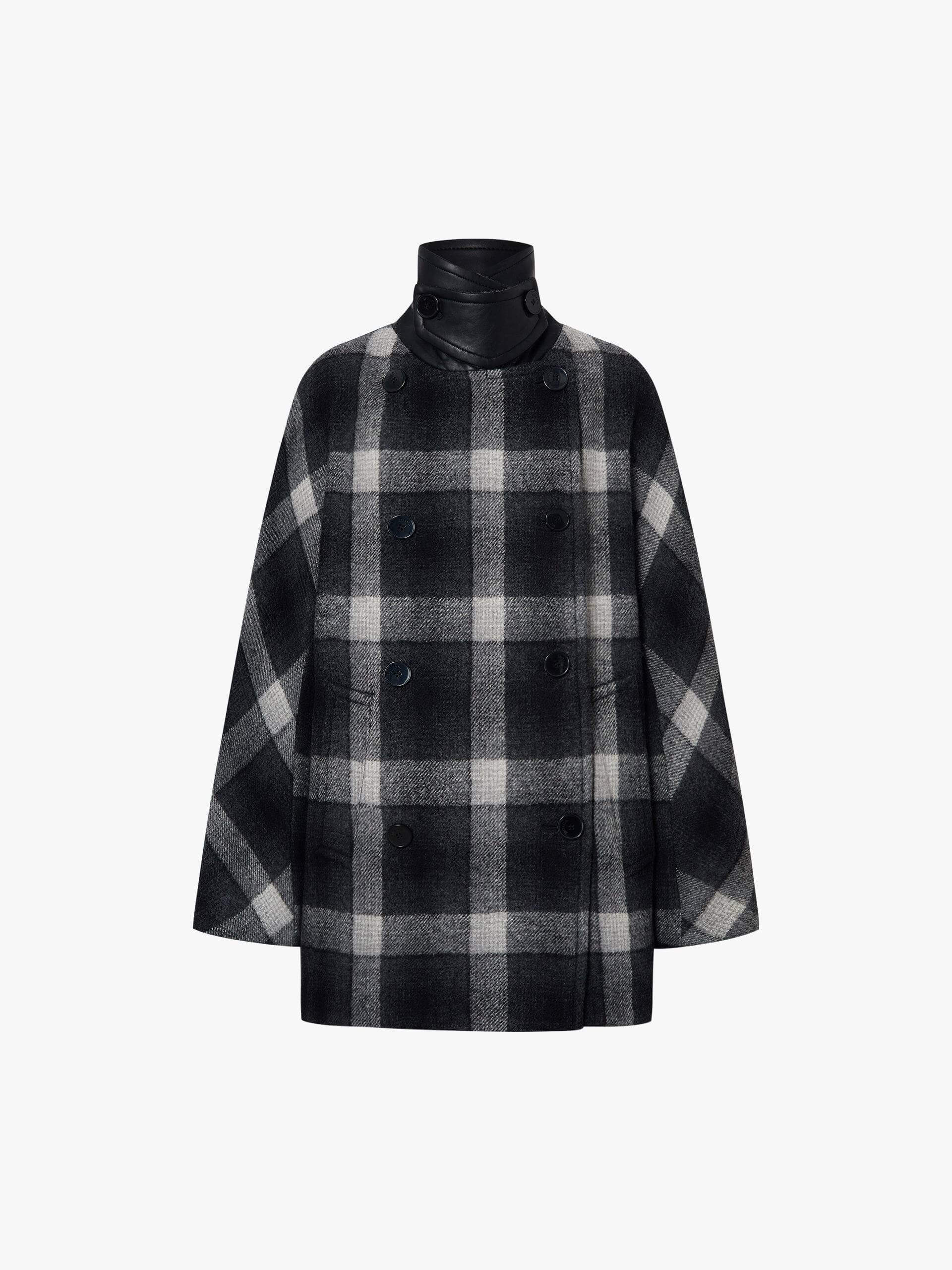 Double Breasted Plaid Coat
