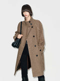 Plaid Button Wool Coat