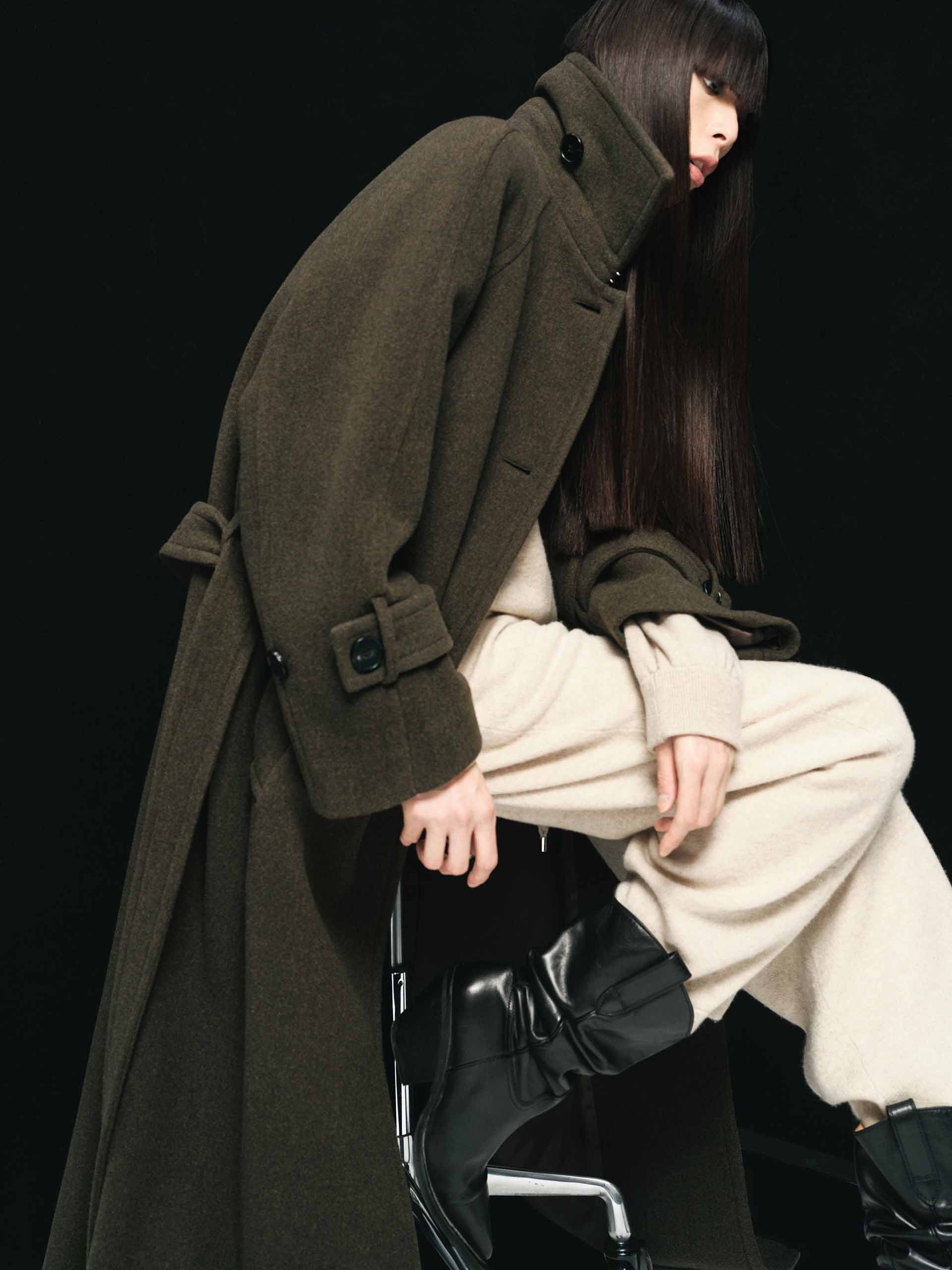 Merino Wool Longline Coat