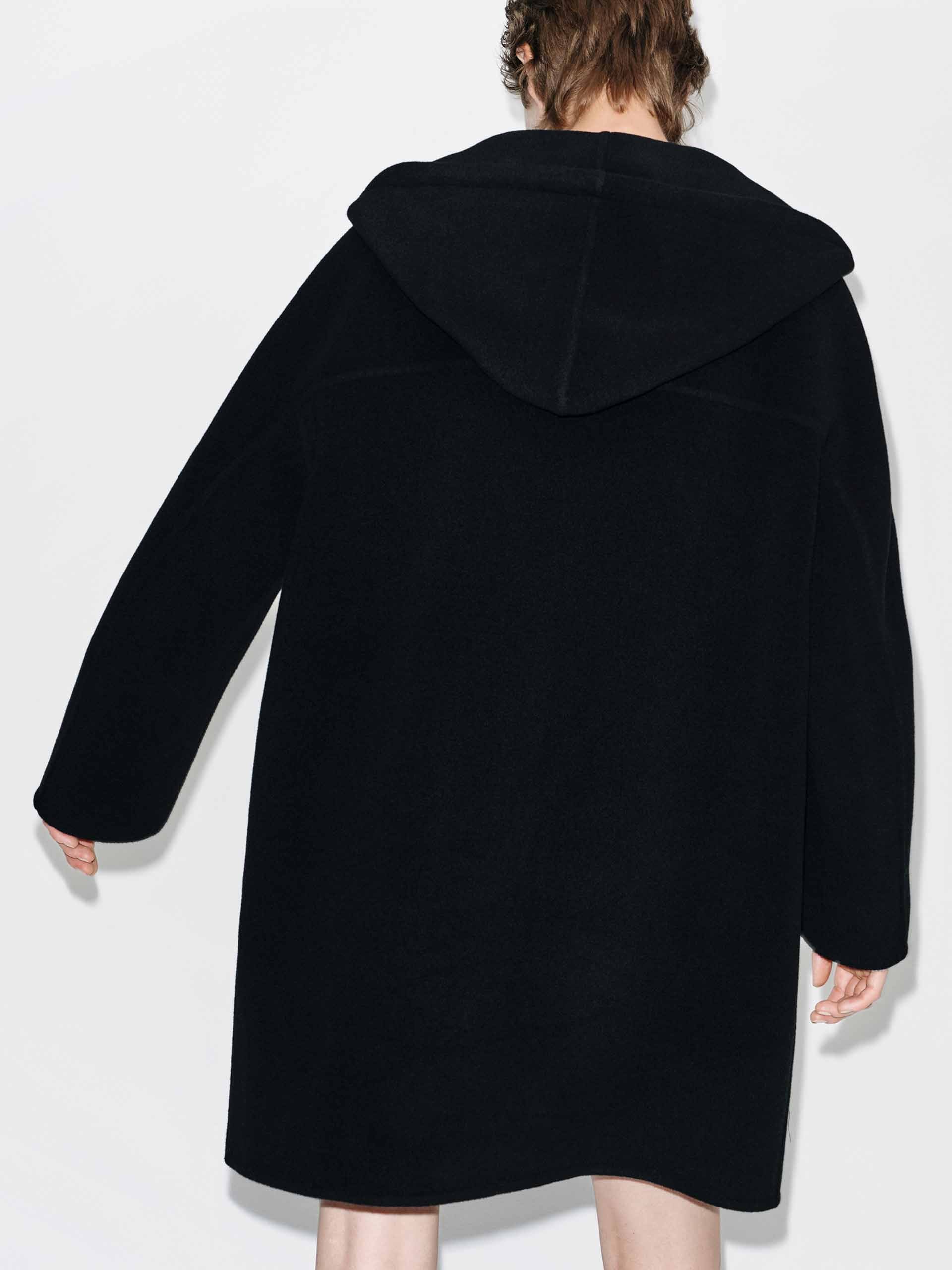 Drawstring Hooded Loose Coat