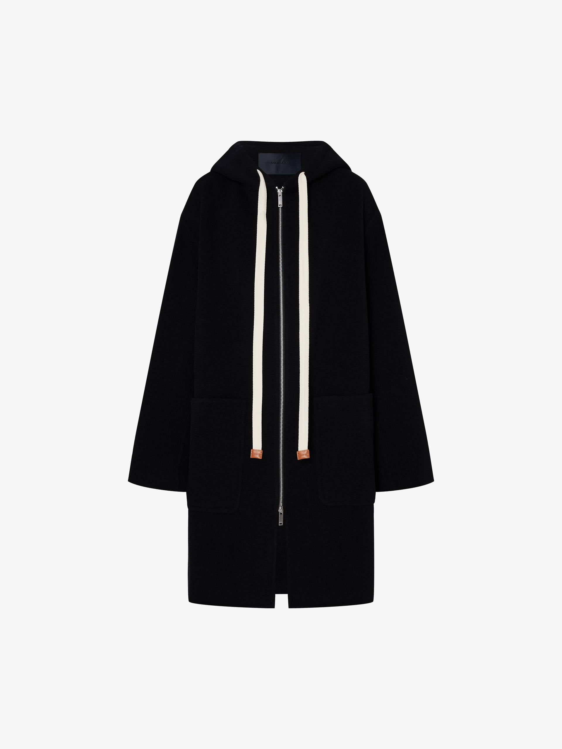 Drawstring Hooded Loose Coat