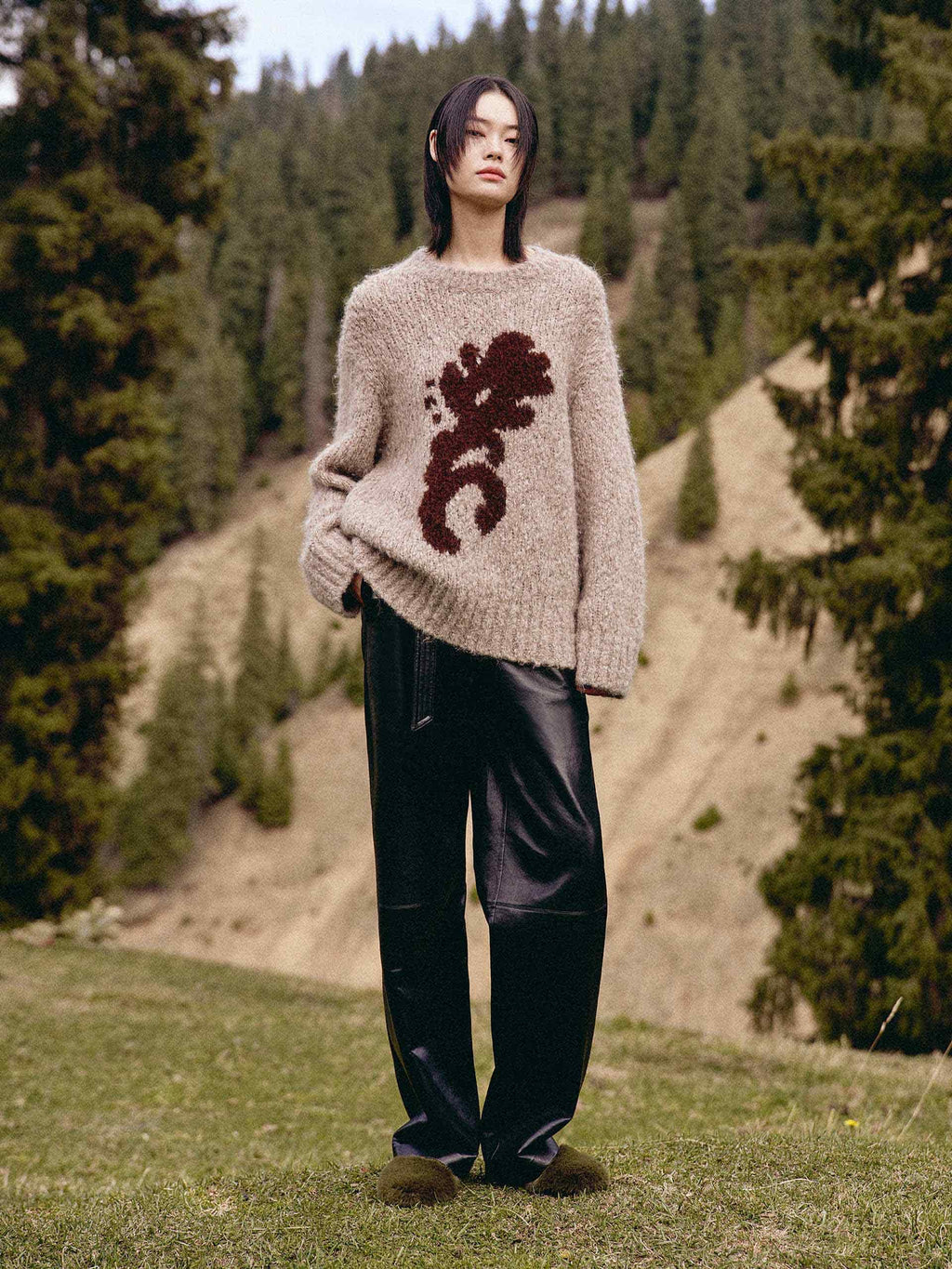 Include Belt Leather Trousers