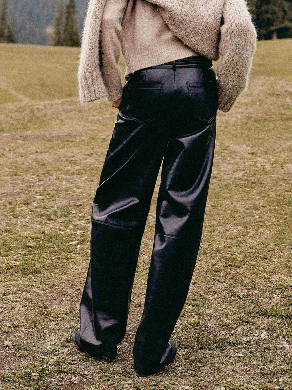 Include Belt Leather Trousers