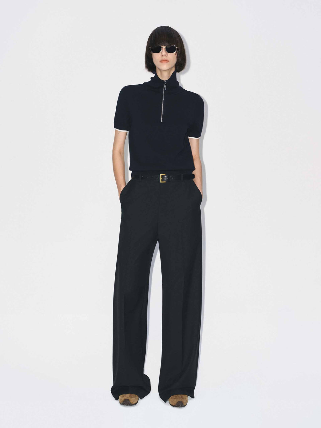Raw Waistband Detail Trousers