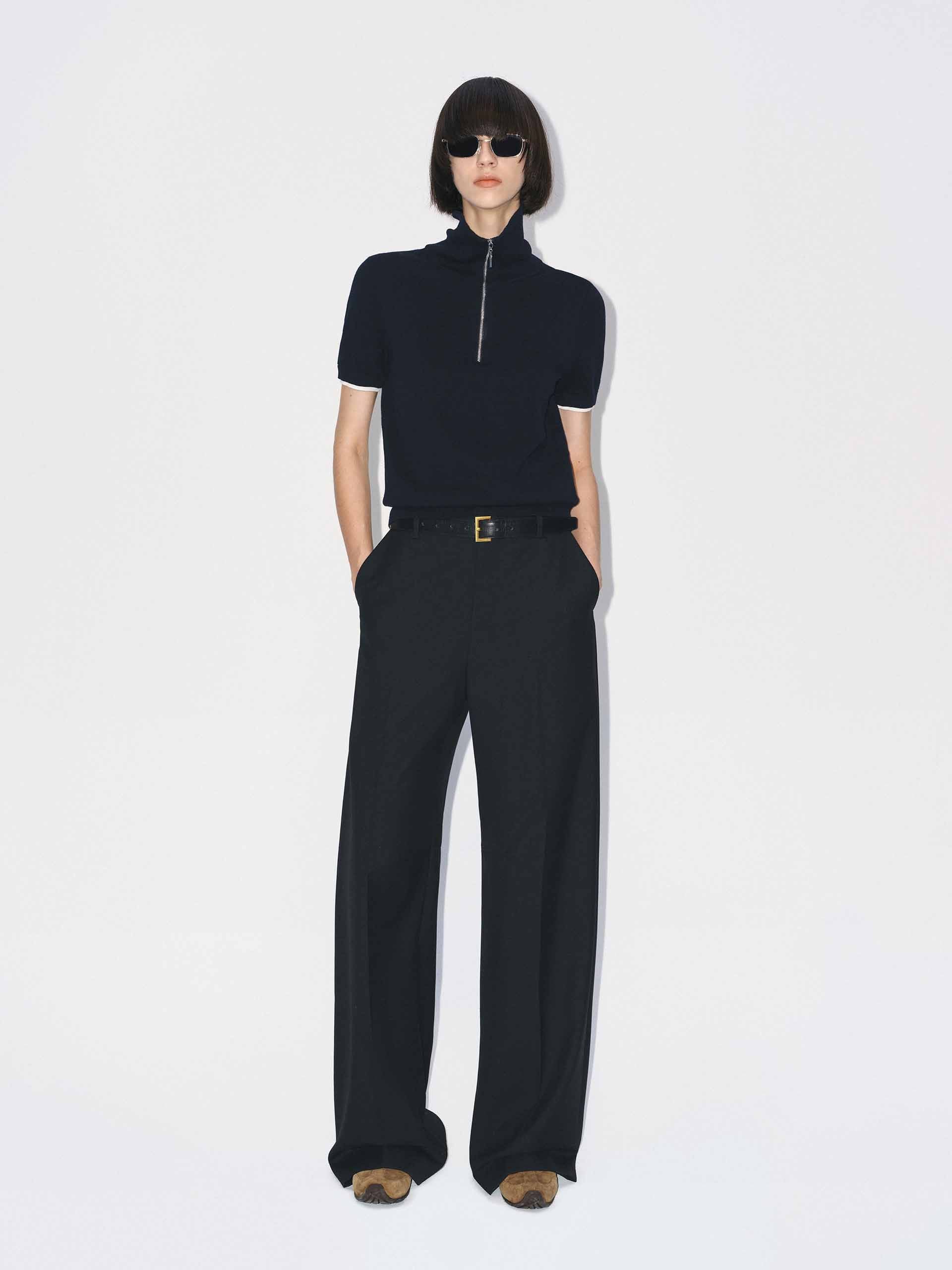Raw Waistband Detail Trousers