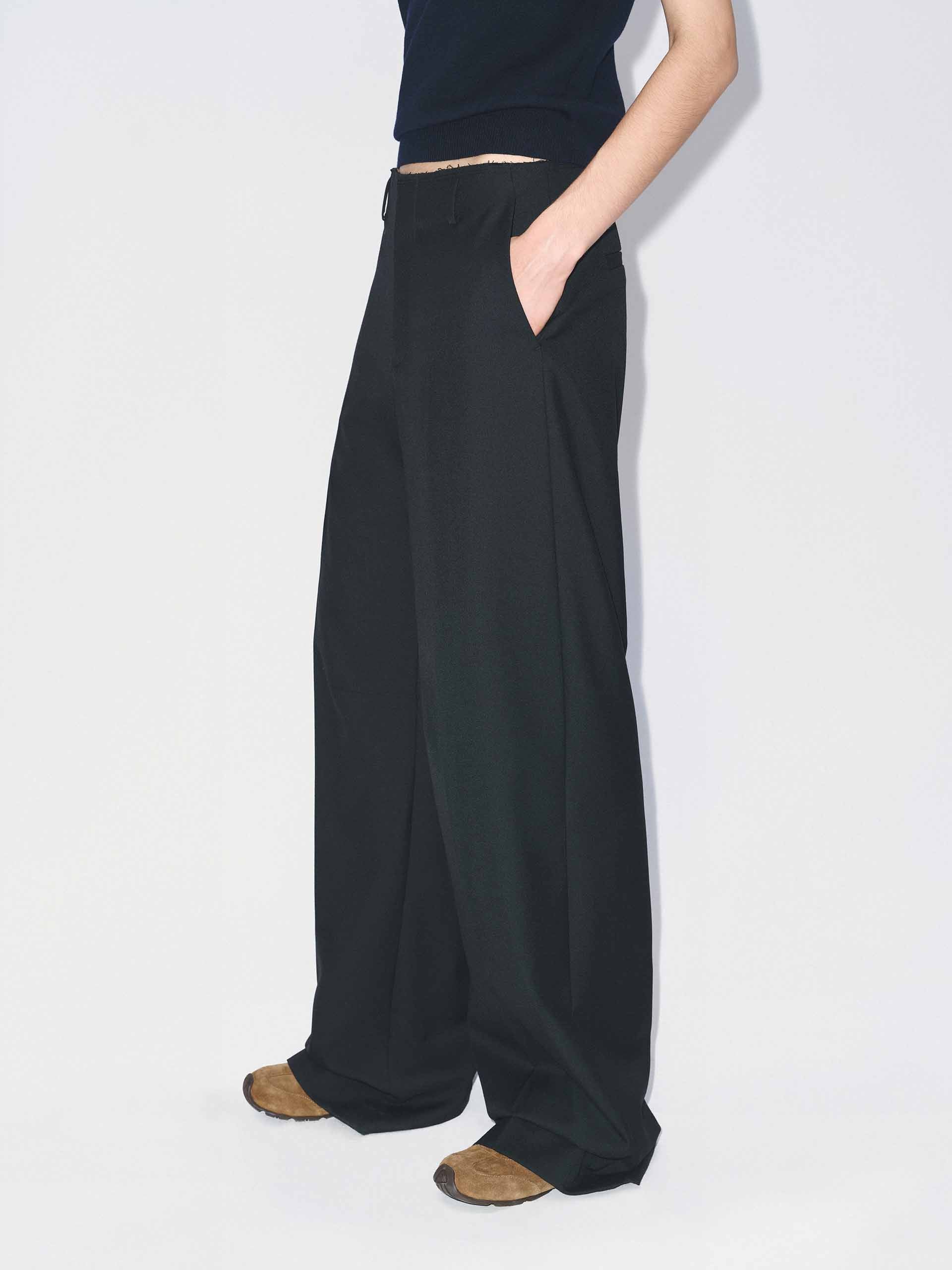 Raw Waistband Detail Trousers