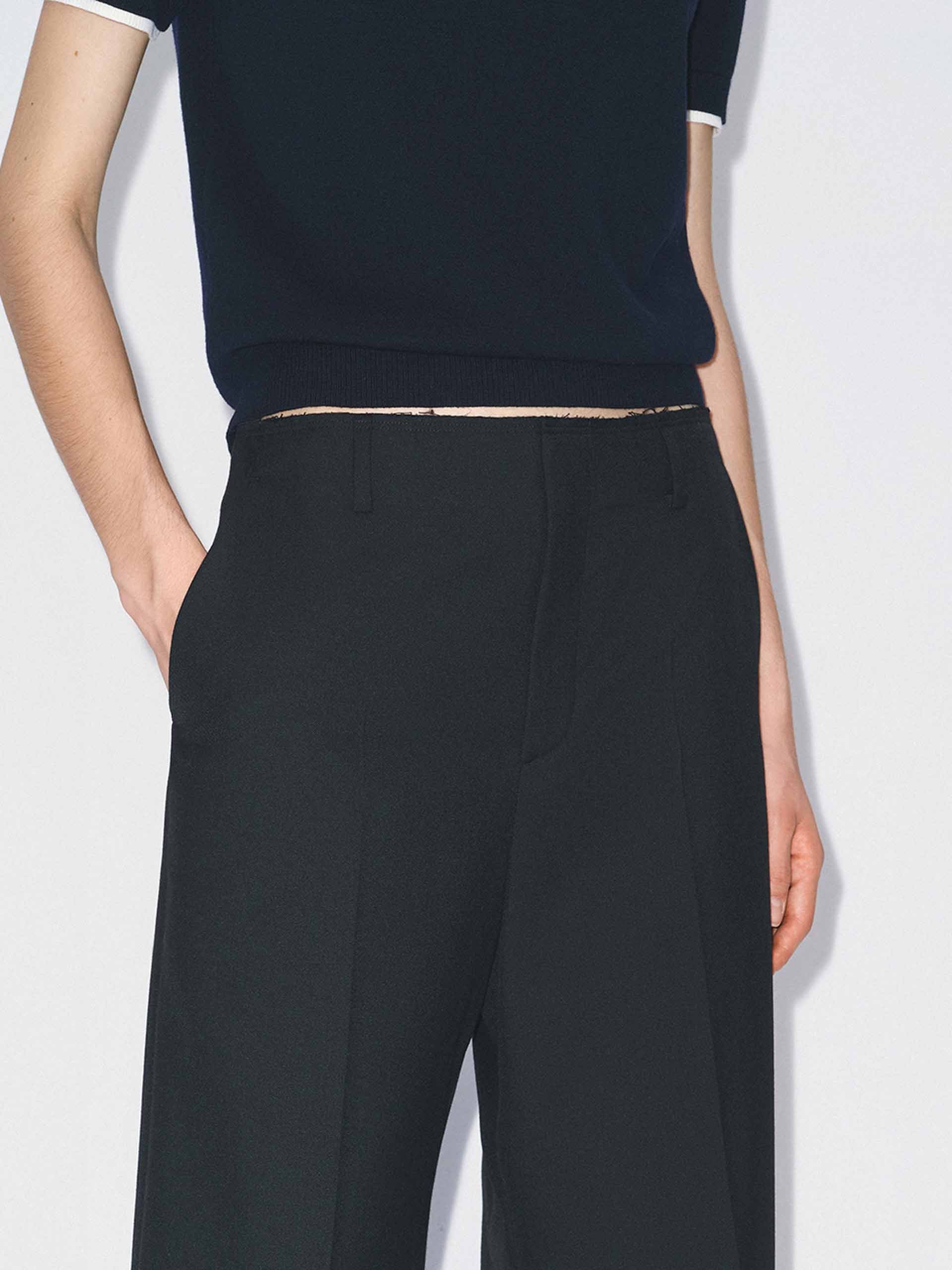 Raw Waistband Detail Trousers