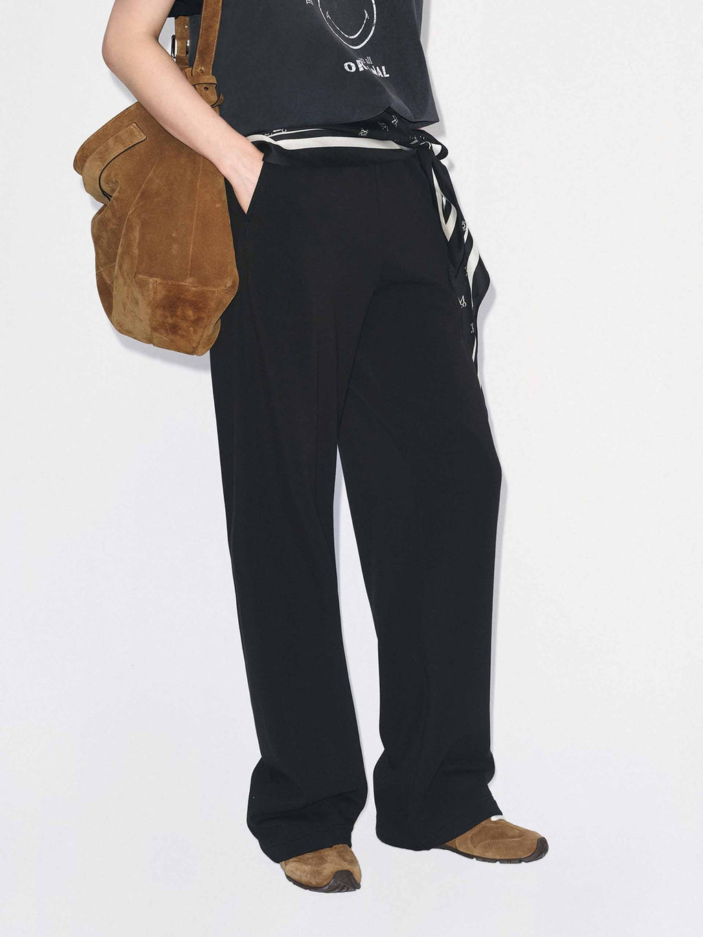 Layered Waistband Barrel Pants