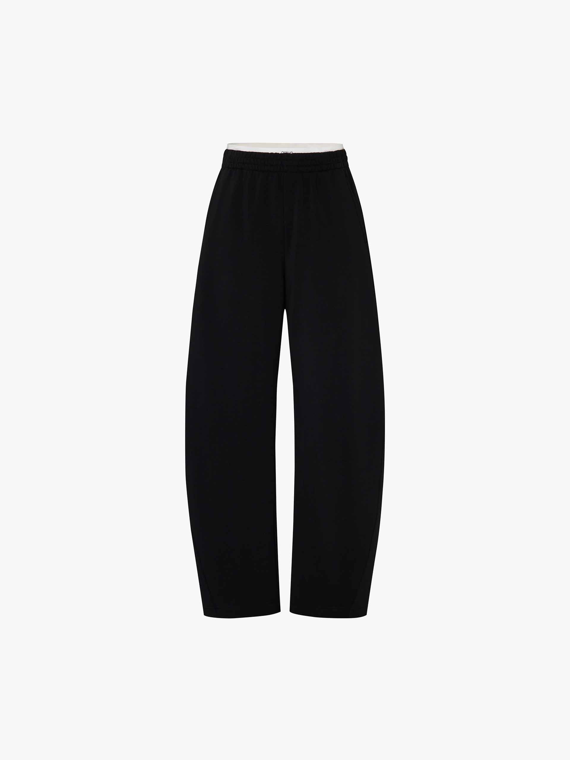 Layered Waistband Barrel Pants