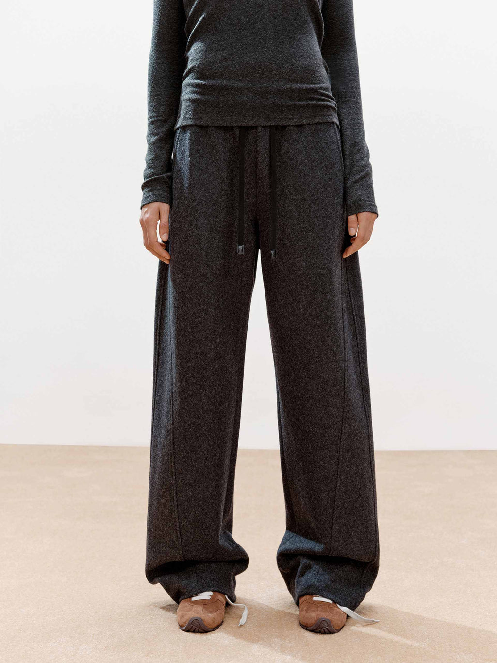 Barrel Leg Drawstring Trousers