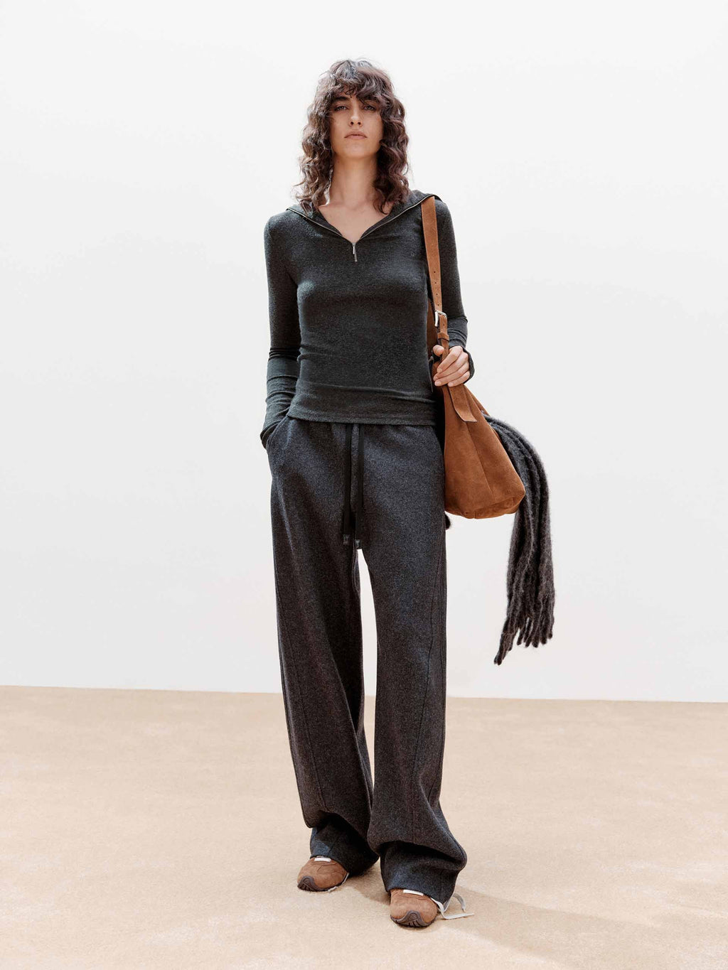 Barrel Leg Drawstring Trousers