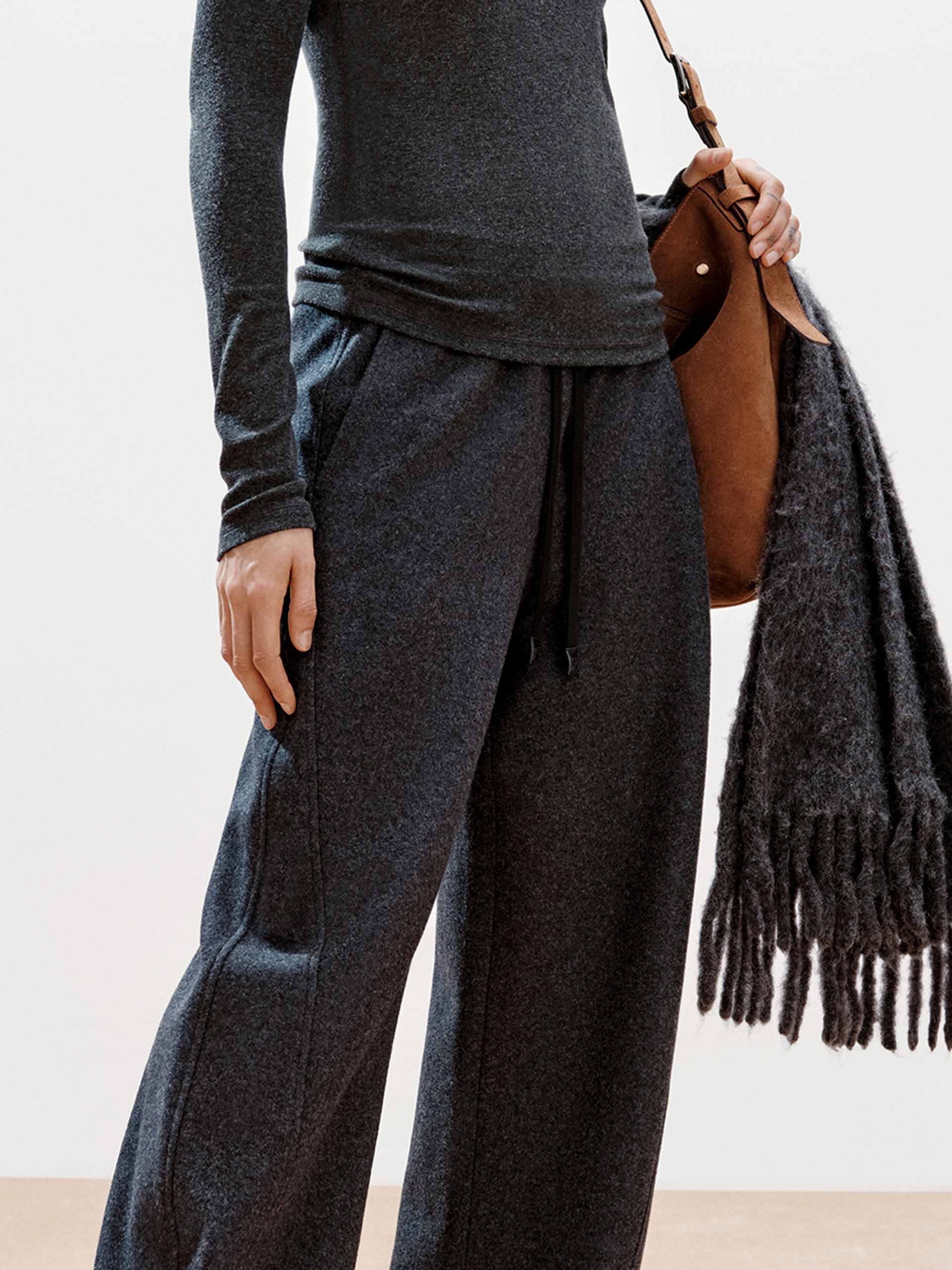 Barrel Leg Drawstring Trousers