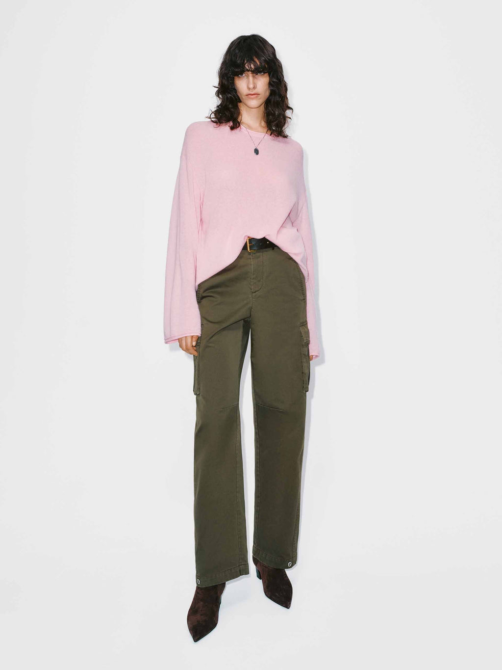 Belted Cargo Style Trousers