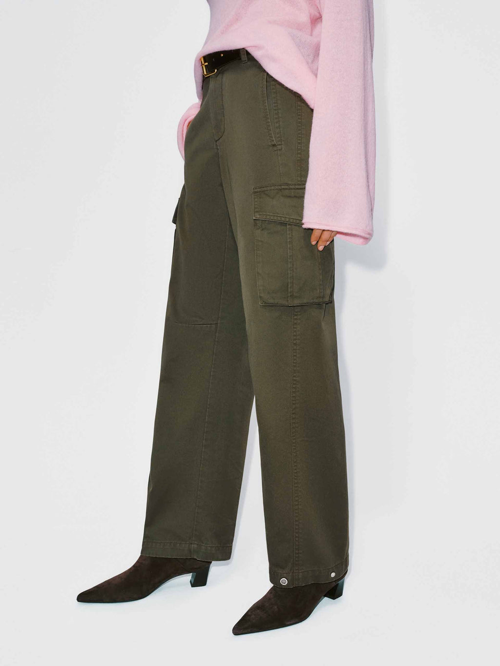 Belted Cargo Style Trousers