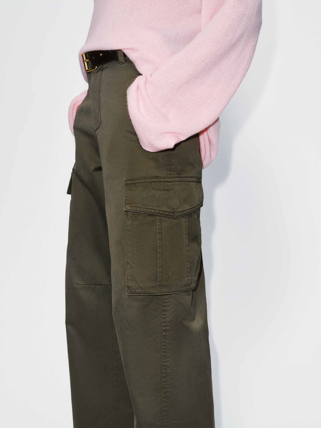 Belted Cargo Style Trousers