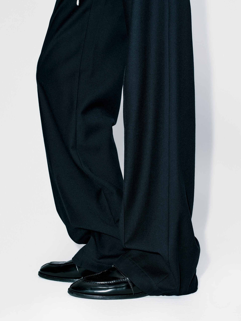 Contrast Drawstring Wool Trousers