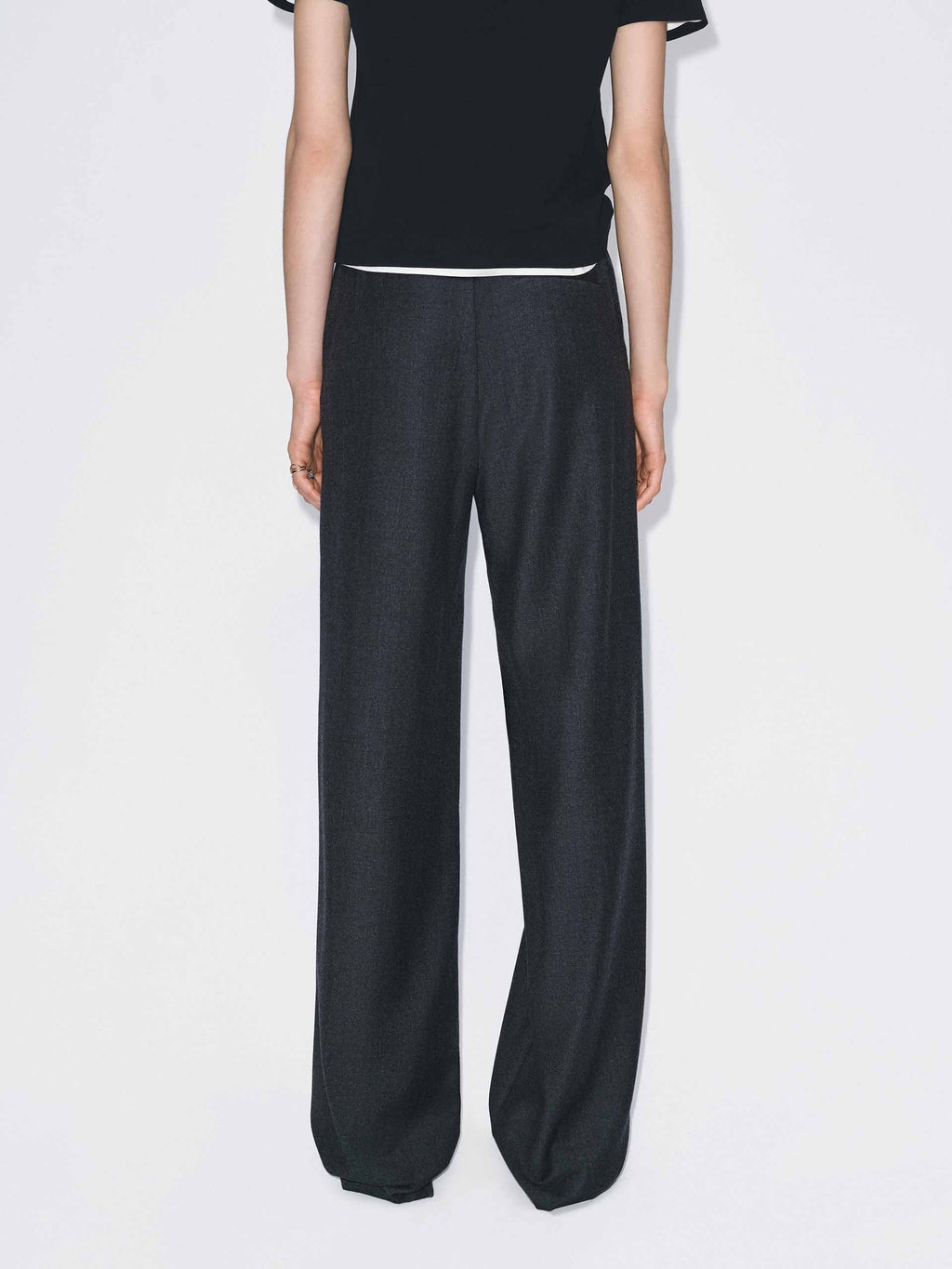 Contrast Drawstring Wool Trousers