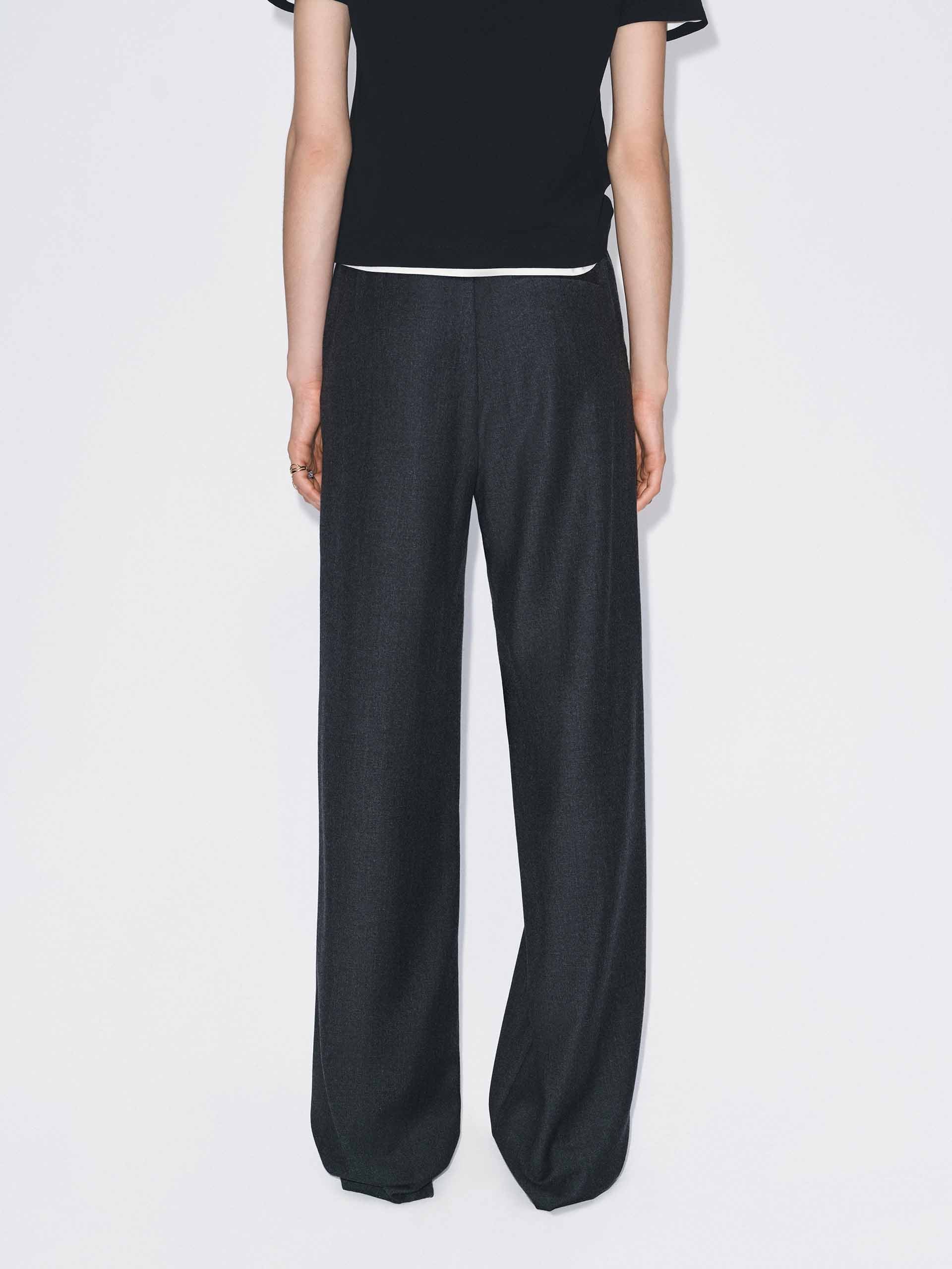 Contrast Drawstring Wool Trousers