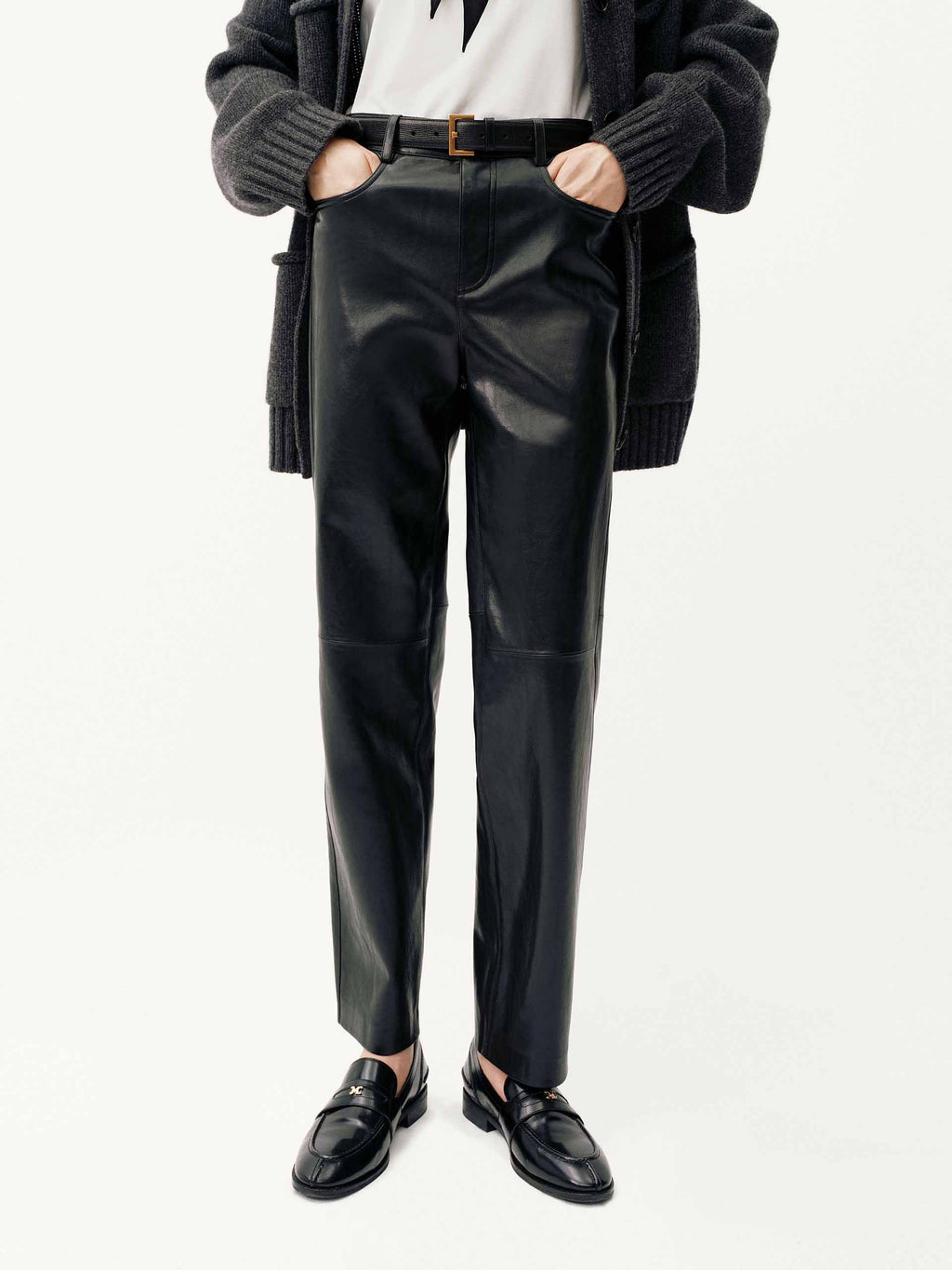 PU Leather Ankle Trousers
