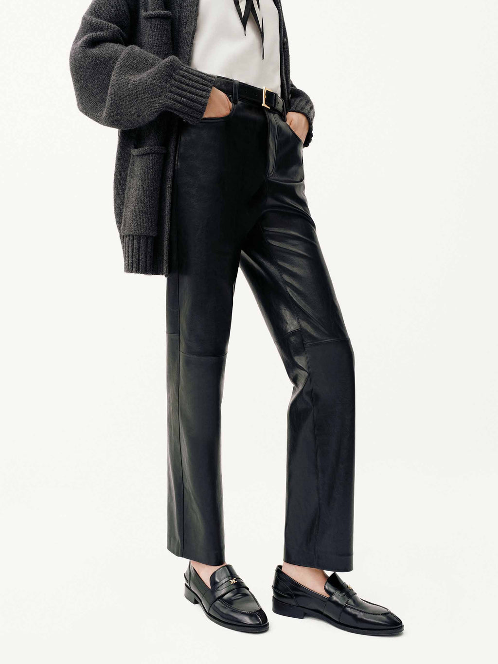 PU Leather Ankle Trousers
