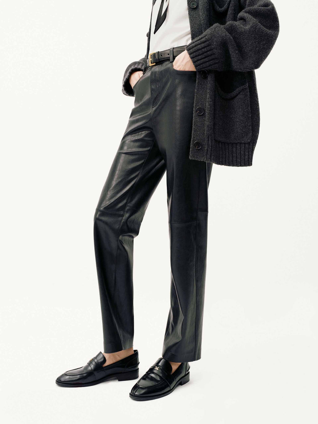 PU Leather Ankle Trousers