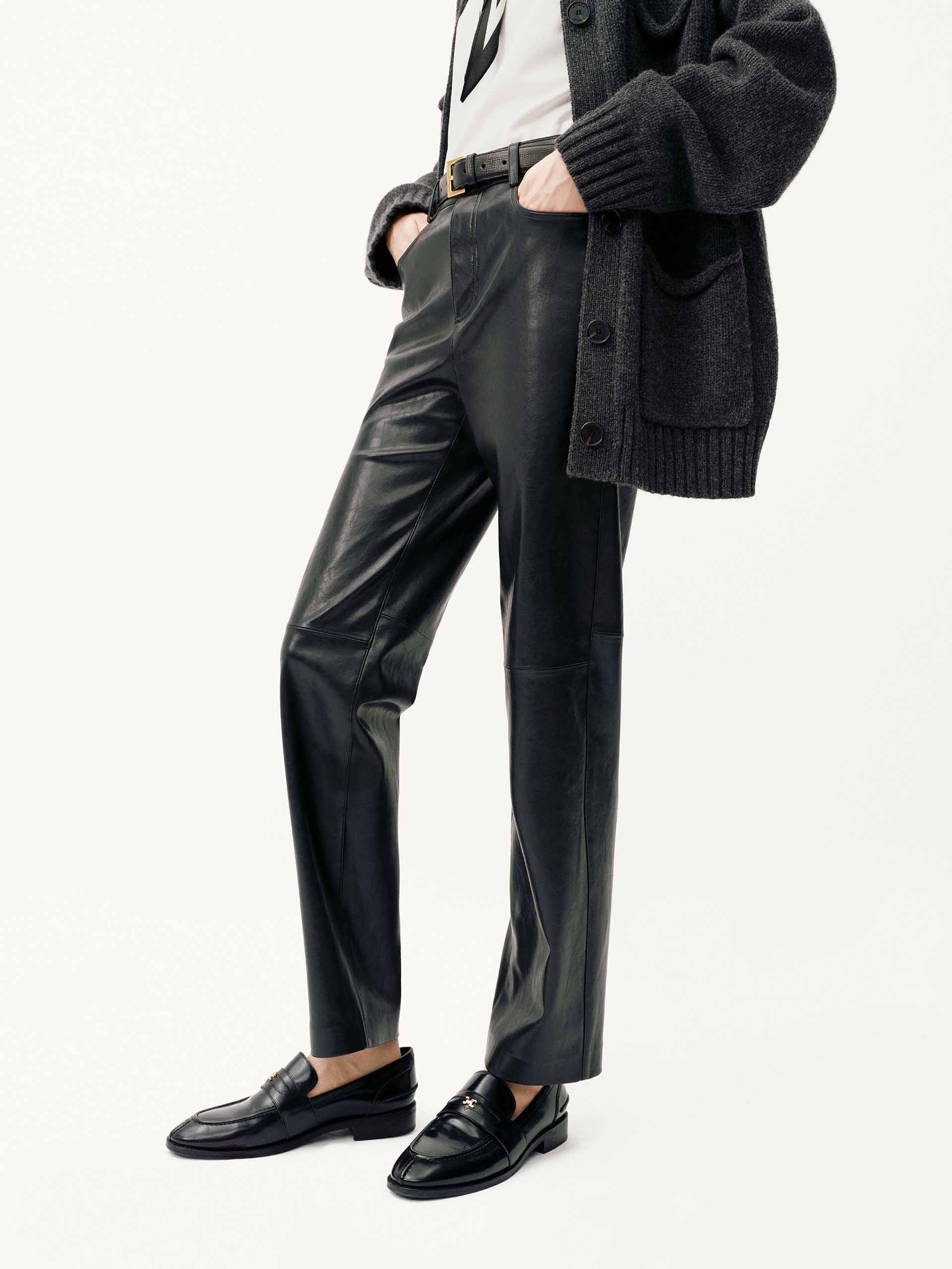 PU Leather Ankle Trousers