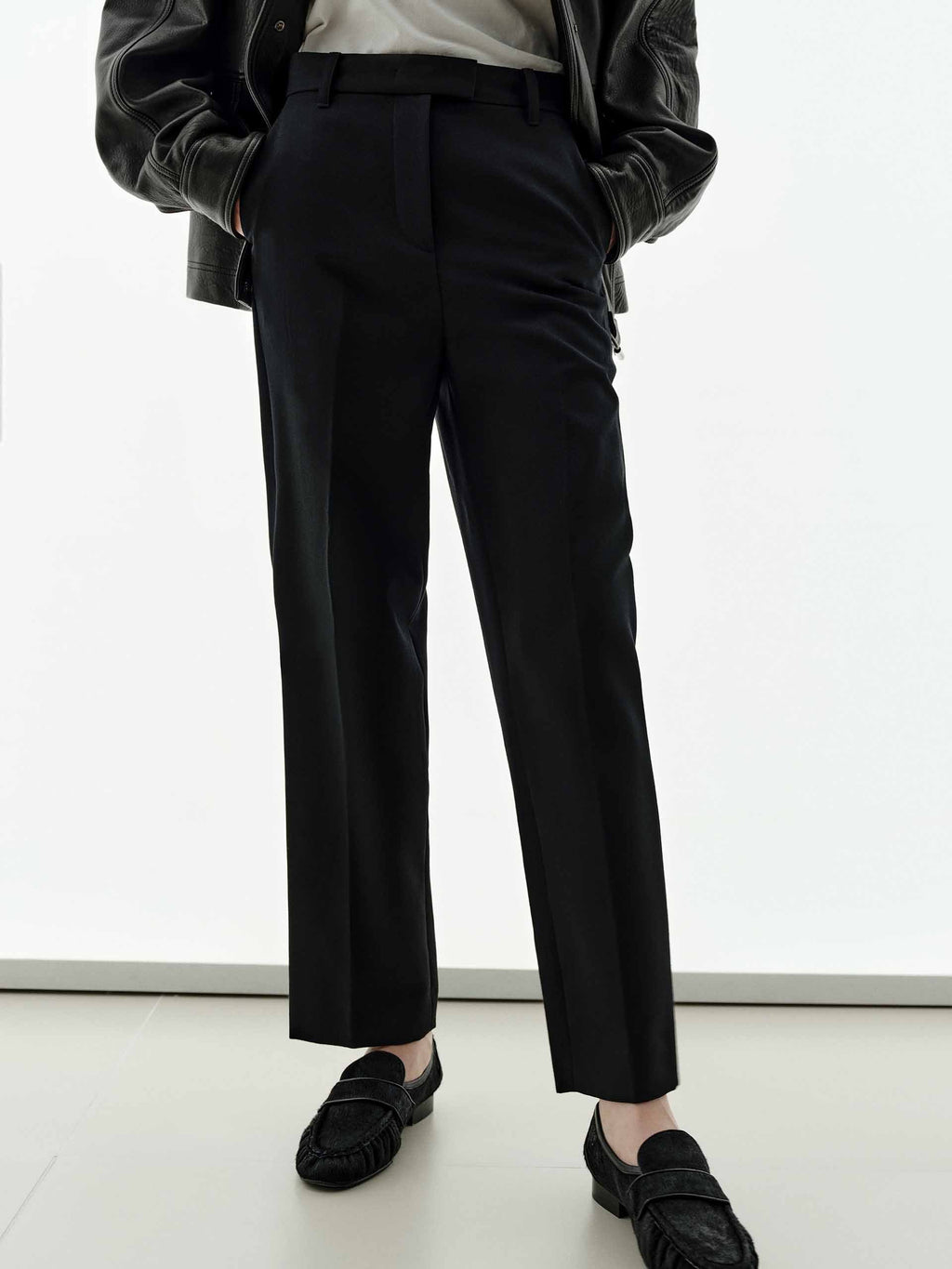 Pure Wool Tapered Trousers