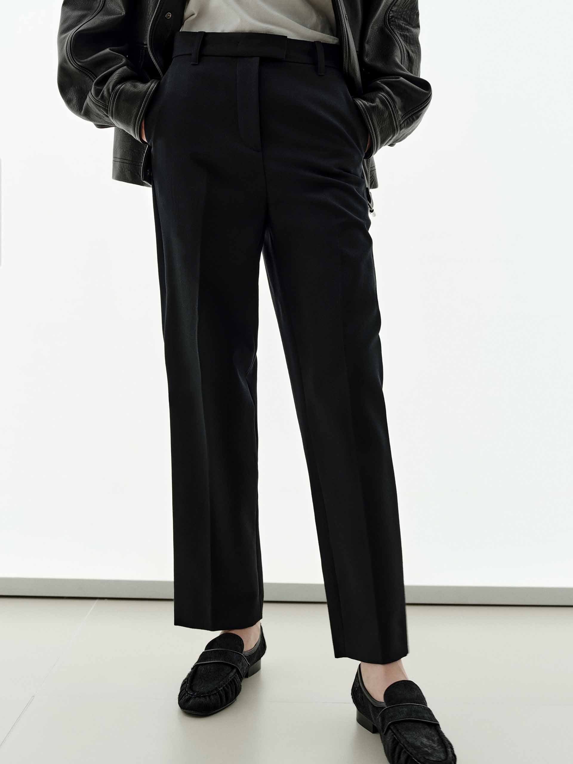 Pure Wool Tapered Trousers