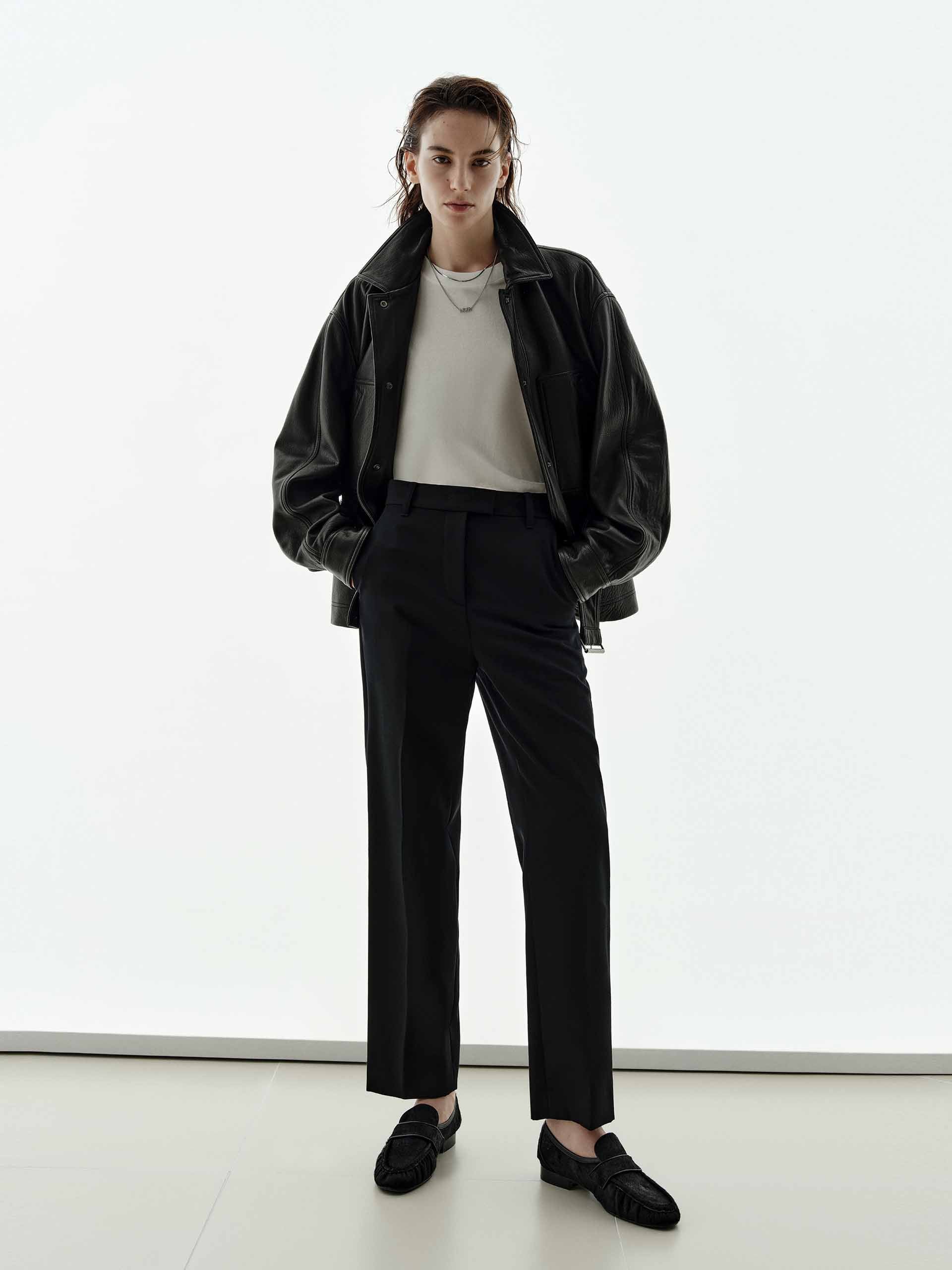 Pure Wool Tapered Trousers