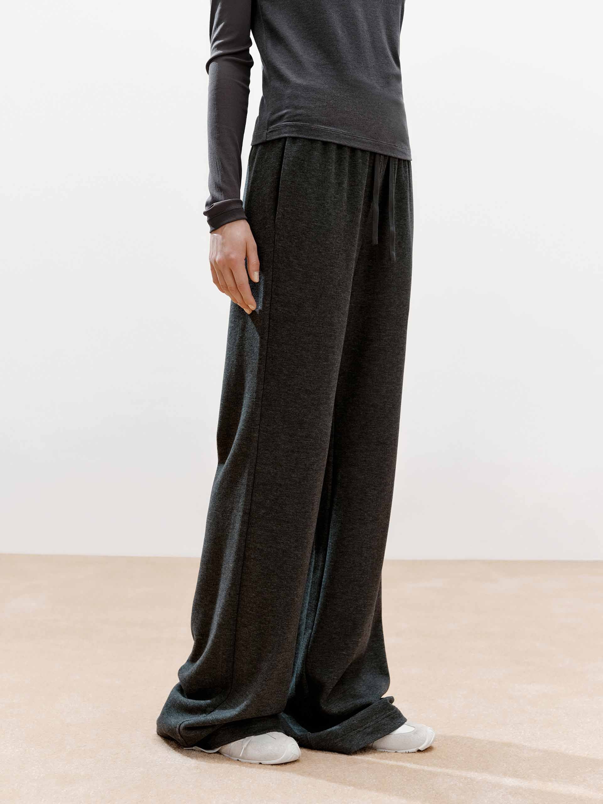 Inner Drawstring Flared Trousers