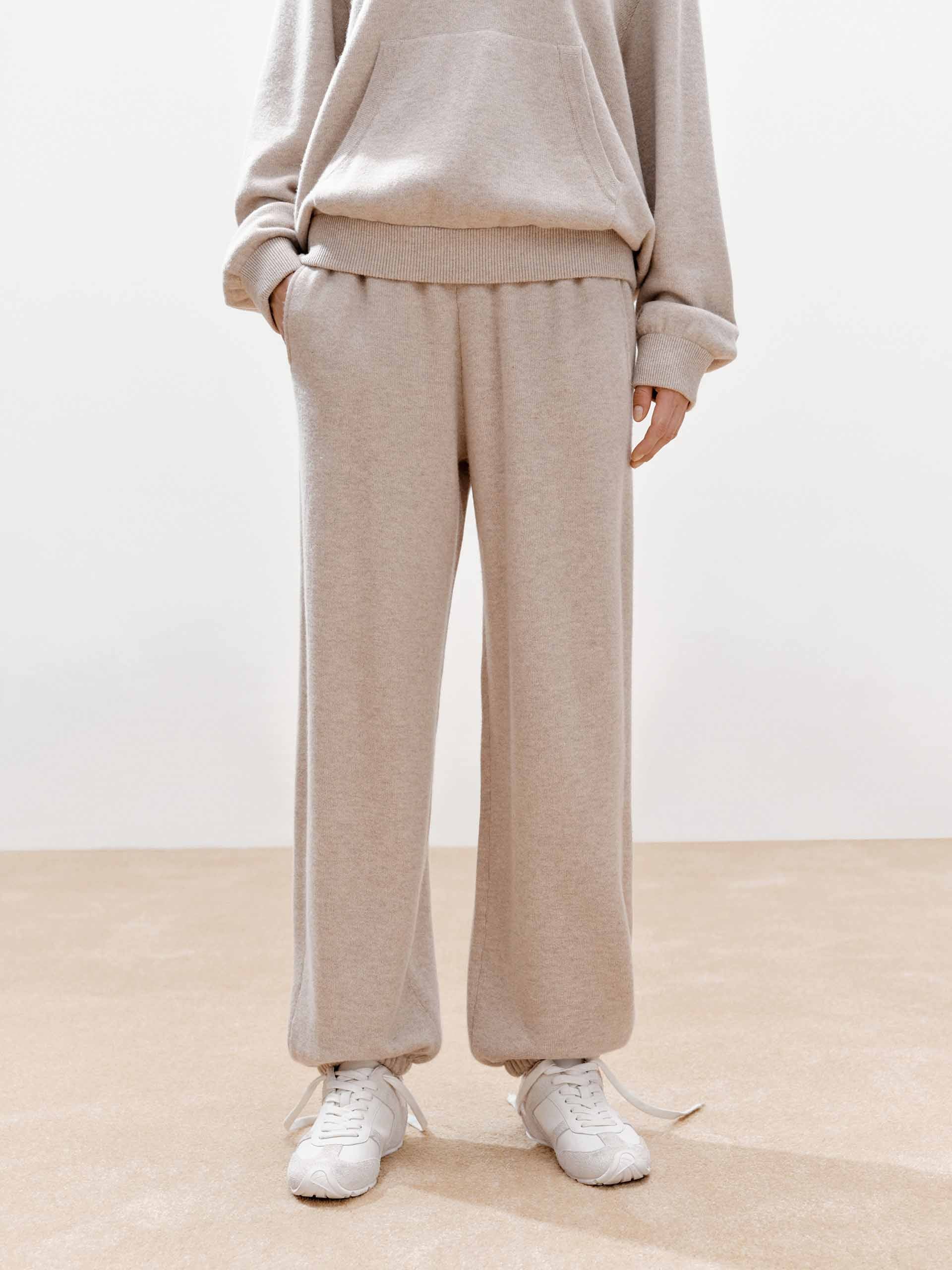 Elasticated Hem Wool Trousers
