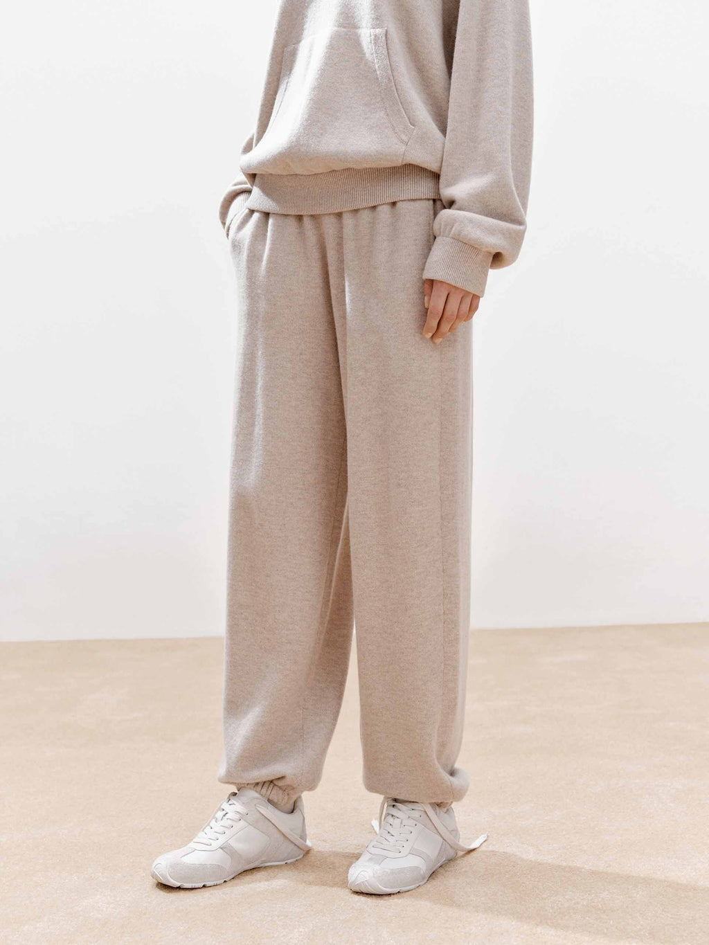 Elasticated Hem Wool Trousers