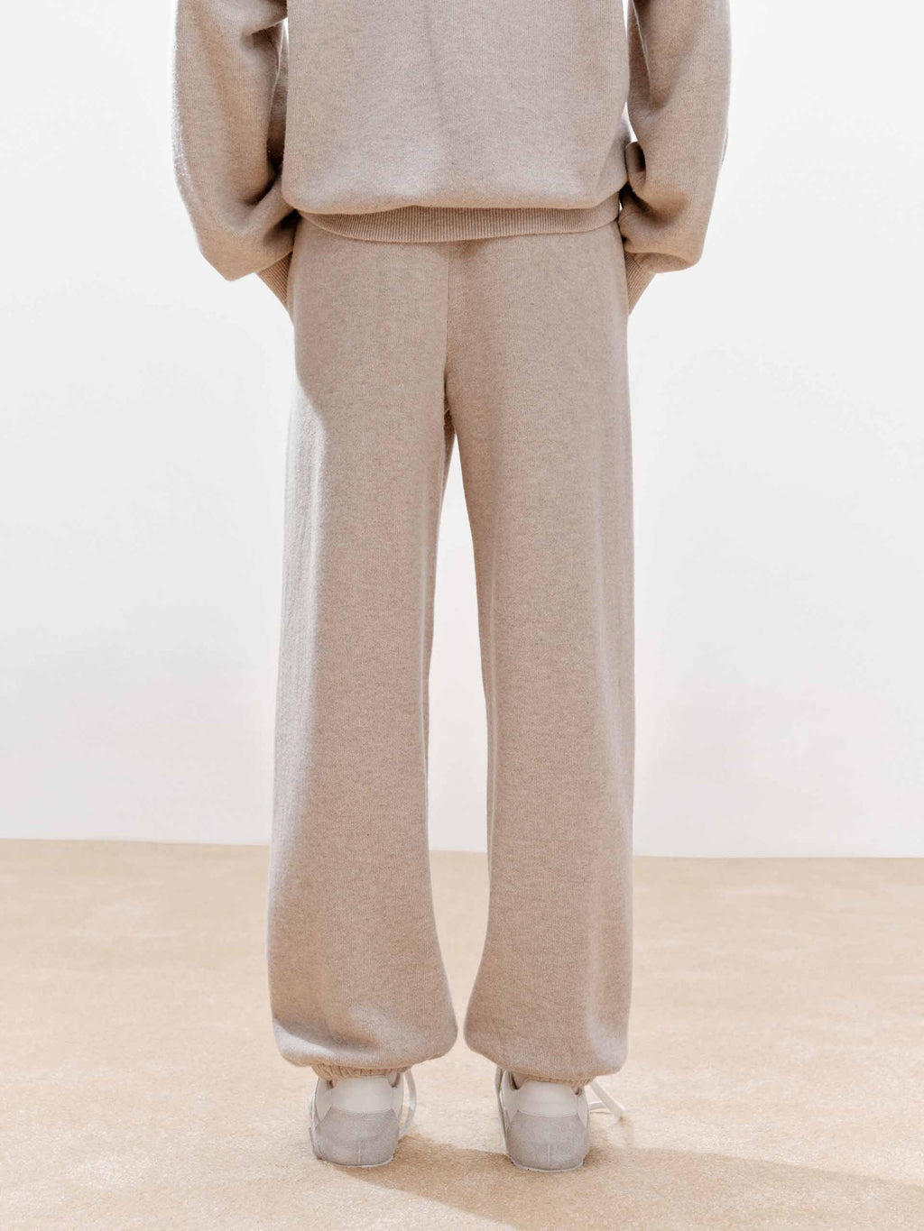 Elasticated Hem Wool Trousers