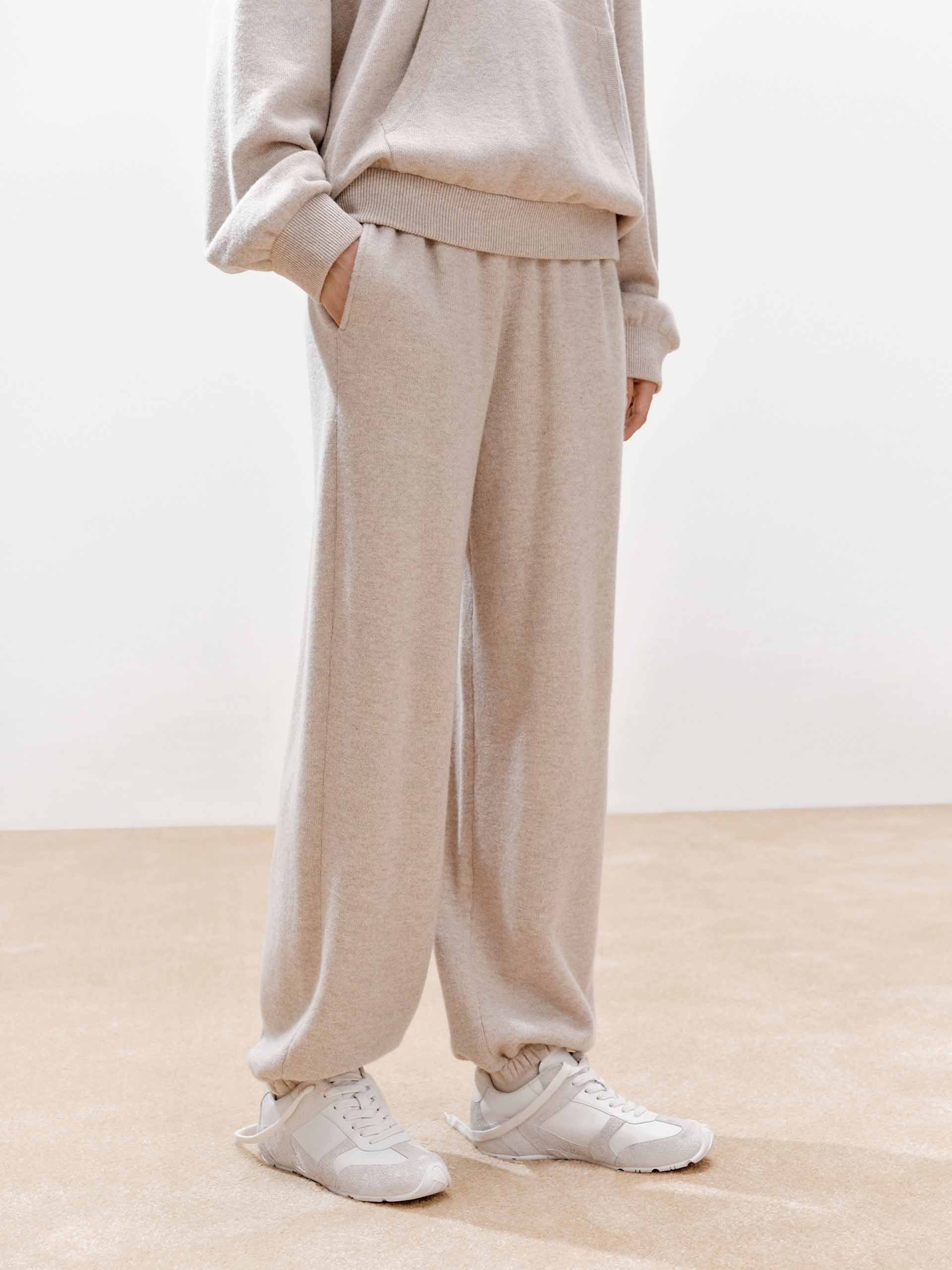 Elasticated Hem Wool Trousers