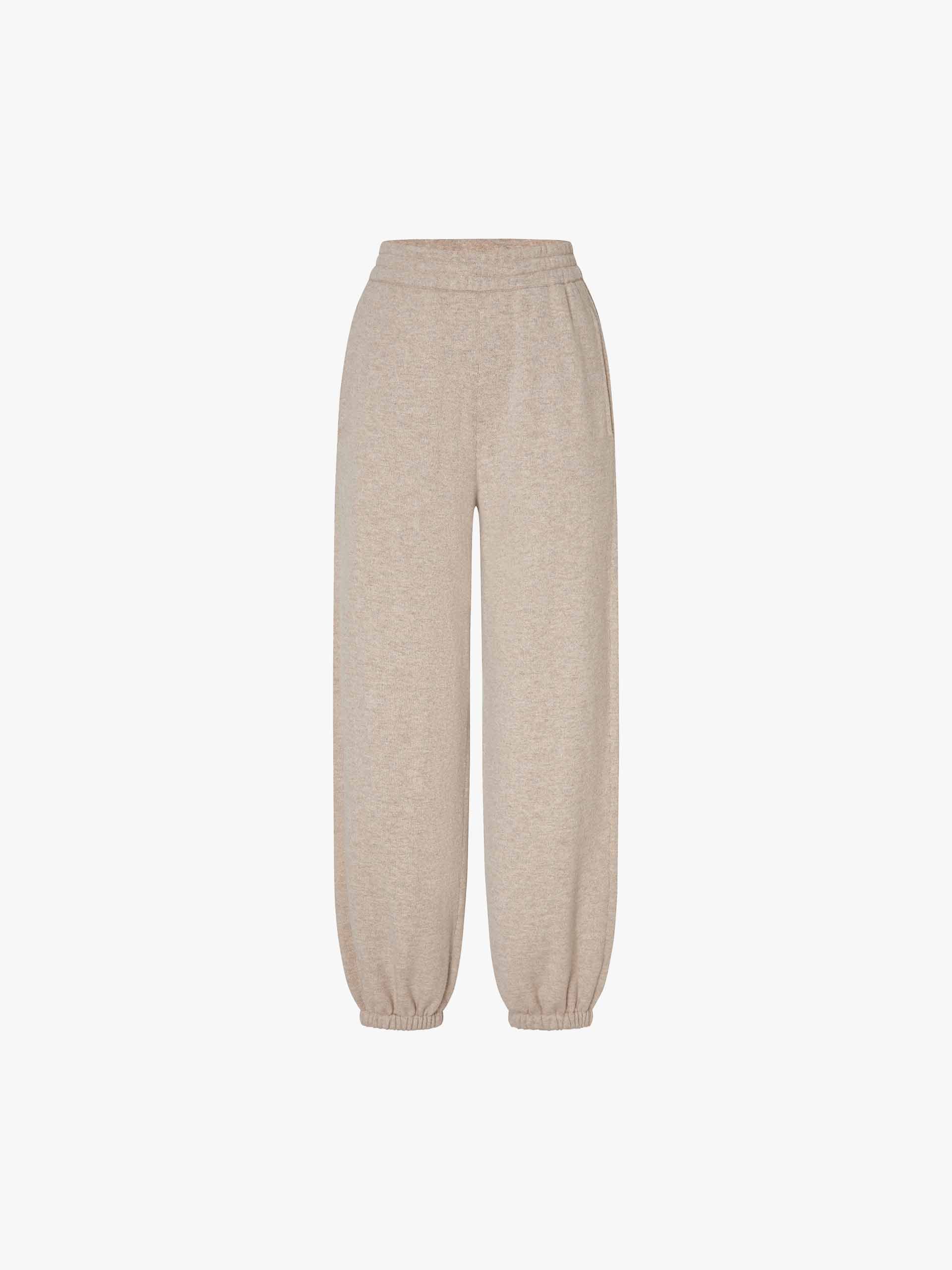 Elasticated Hem Wool Trousers