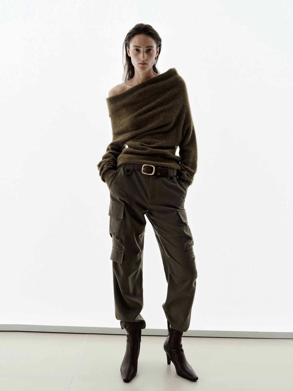 Cargo Style Pleated Trousers