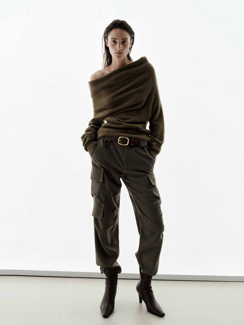 Cargo Style Pleated Trousers