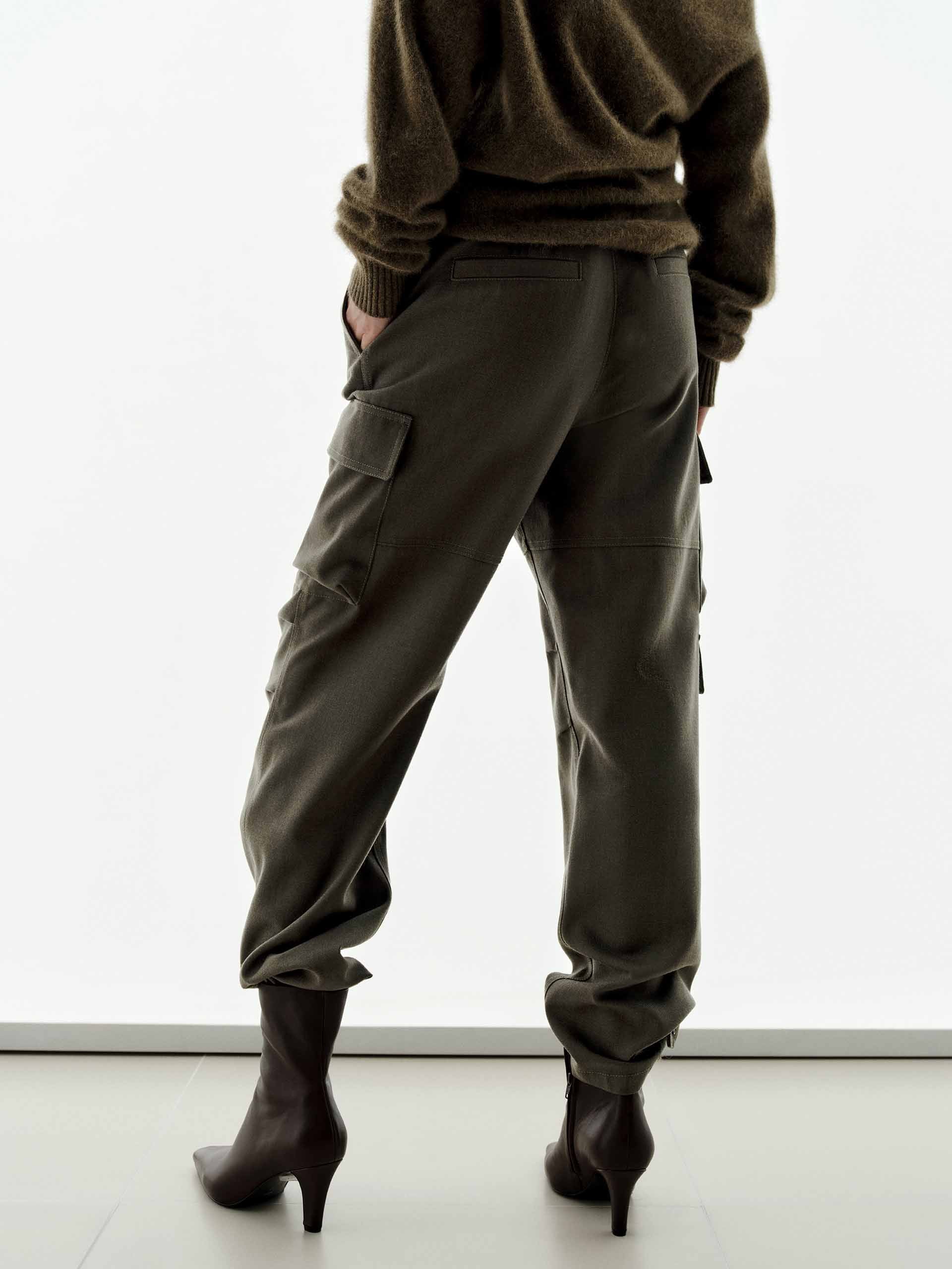 Cargo Style Pleated Trousers
