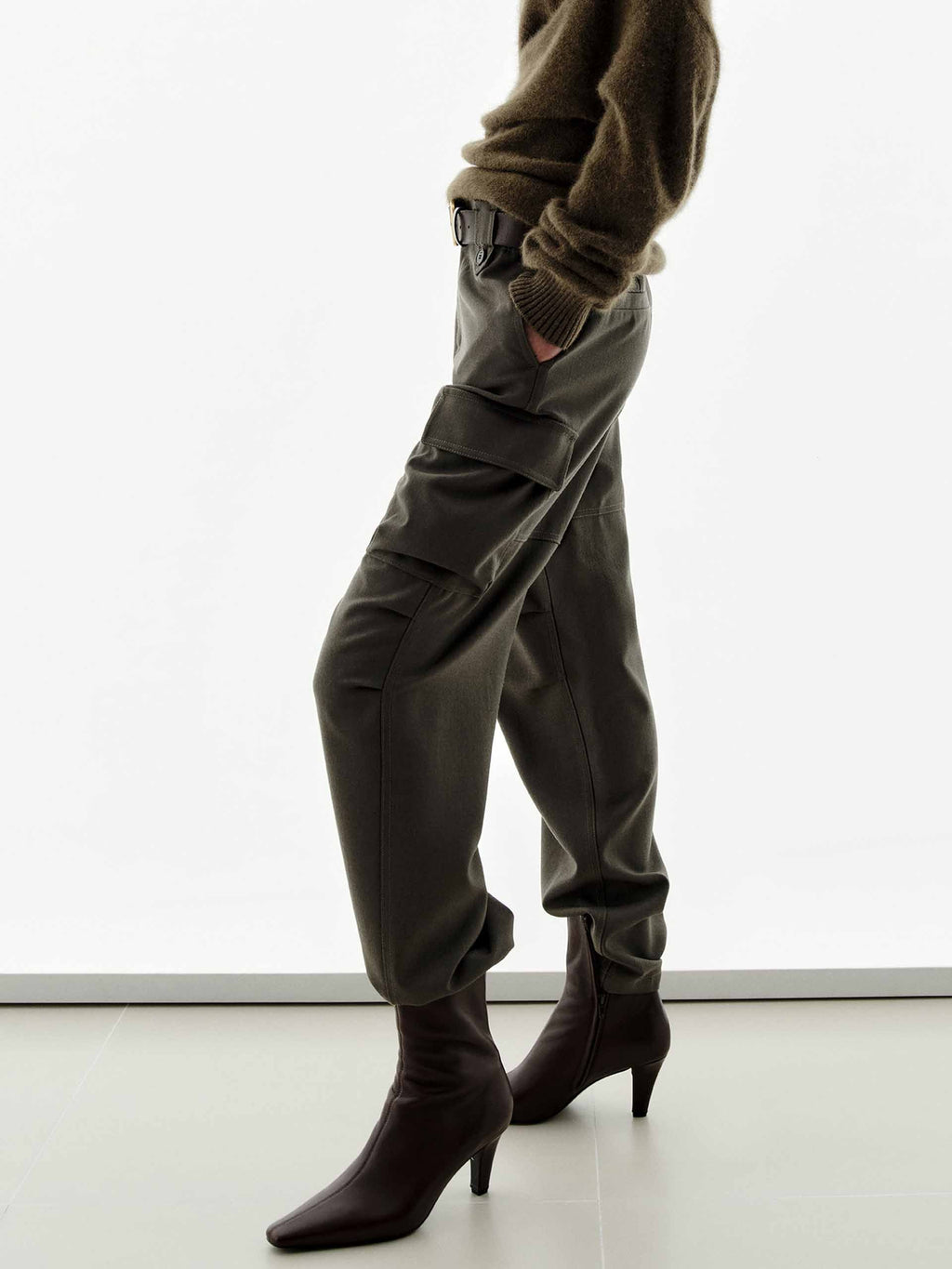 Cargo Style Pleated Trousers